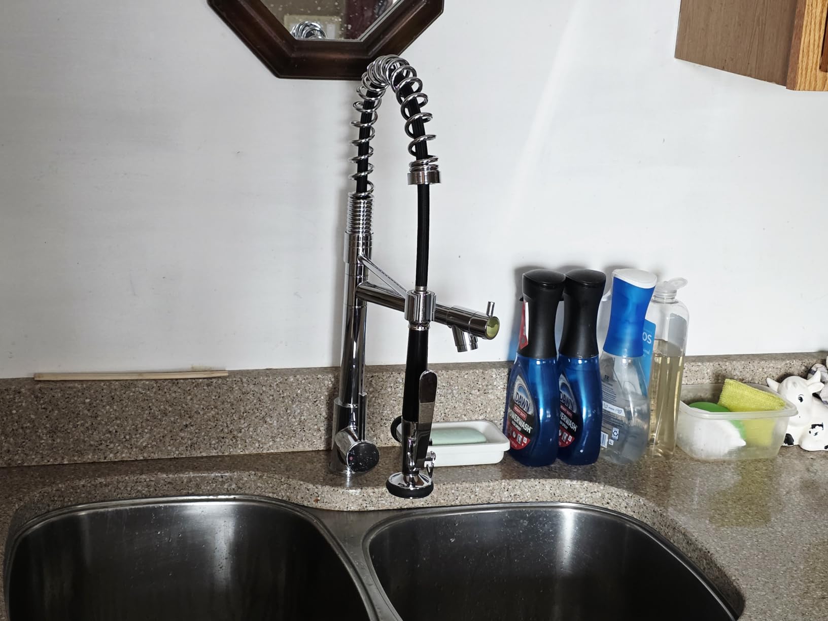 Fapully Commercial Pull Down Kitchen Sink Faucet with Sprayer Brushed Nickel customer photo 2