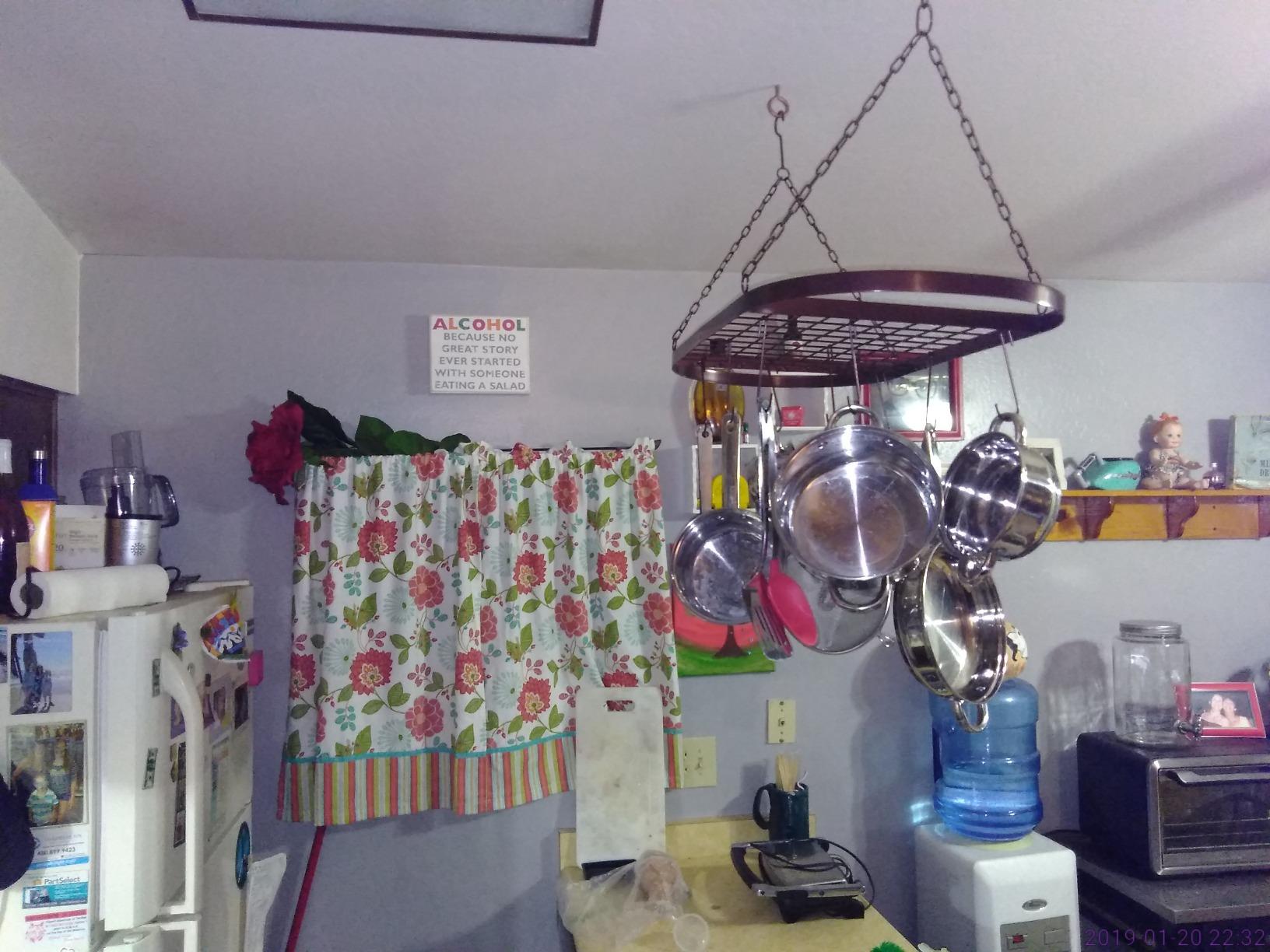 Sorbus Hanging Pot Rack, Ceiling-Mount Kitchen Organizer (Chrome) customer photo 2