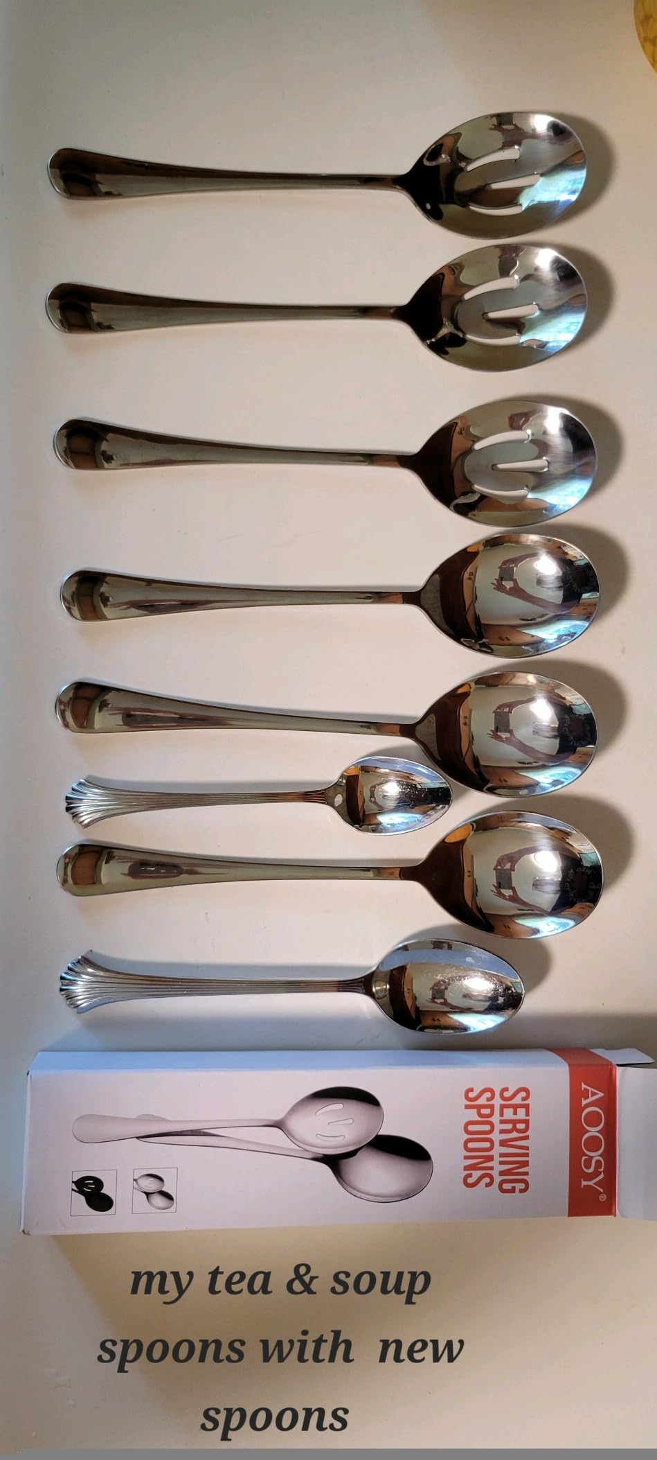 AOOSY Serving Utensils,6 Pcs Stainless Steel Silverware Serving Set customer photo 2