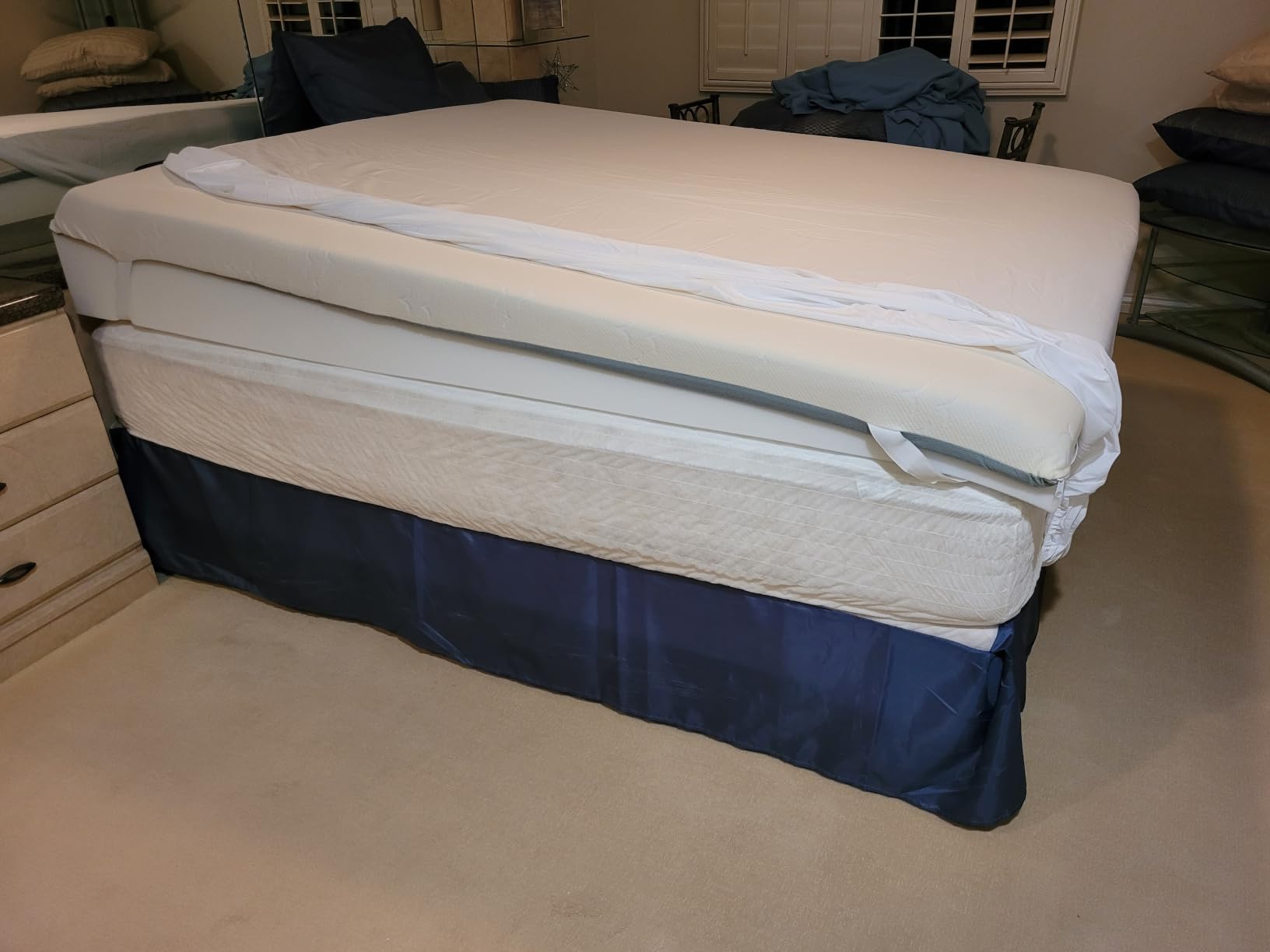 Extra Deep King Sheet Set - 6 Piece Breathable and Cooling Sheets - White customer photo 2