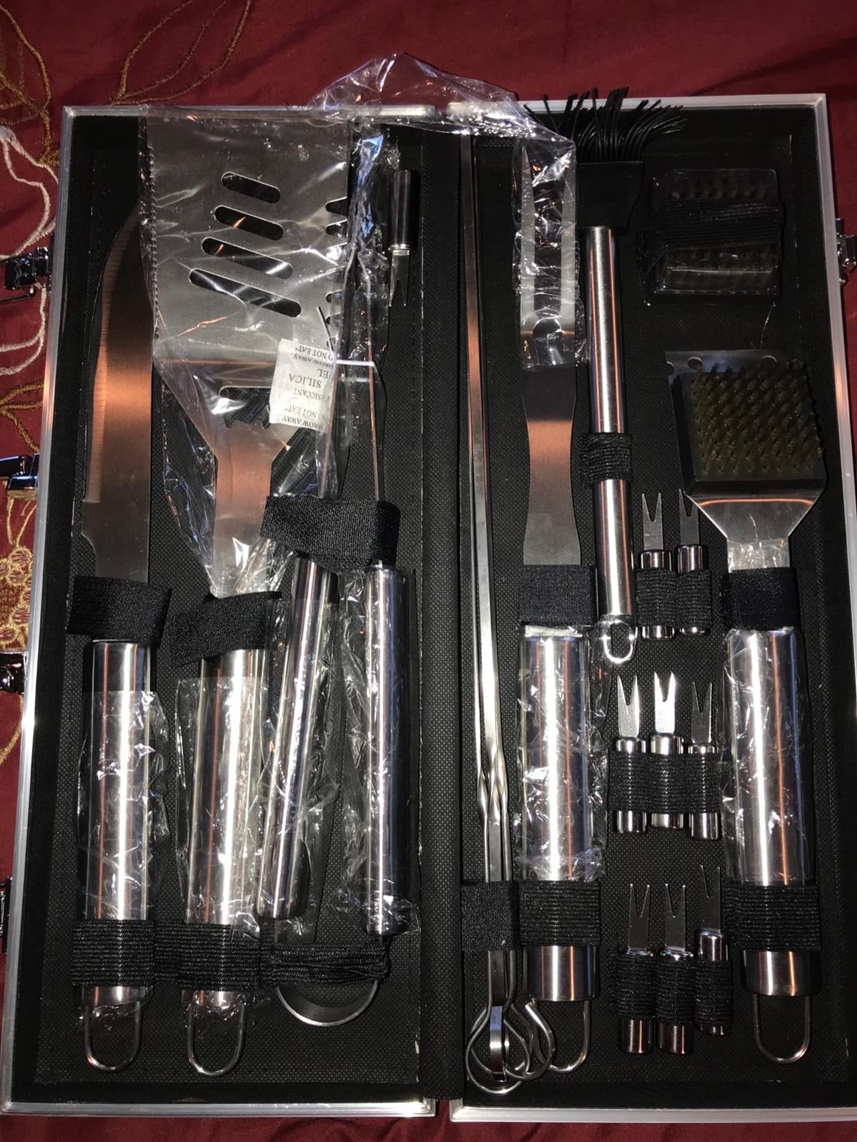 POLIGO 22PCS Heavy Duty BBQ Grill Accessories Set, Non-Slip Grill Tools for Outdoor Grill Set Stainless Steel Grill Utensils Set, Deluxe Grilling Tools Set in Aluminum Case Ideal Gifts for Men Black customer photo 1