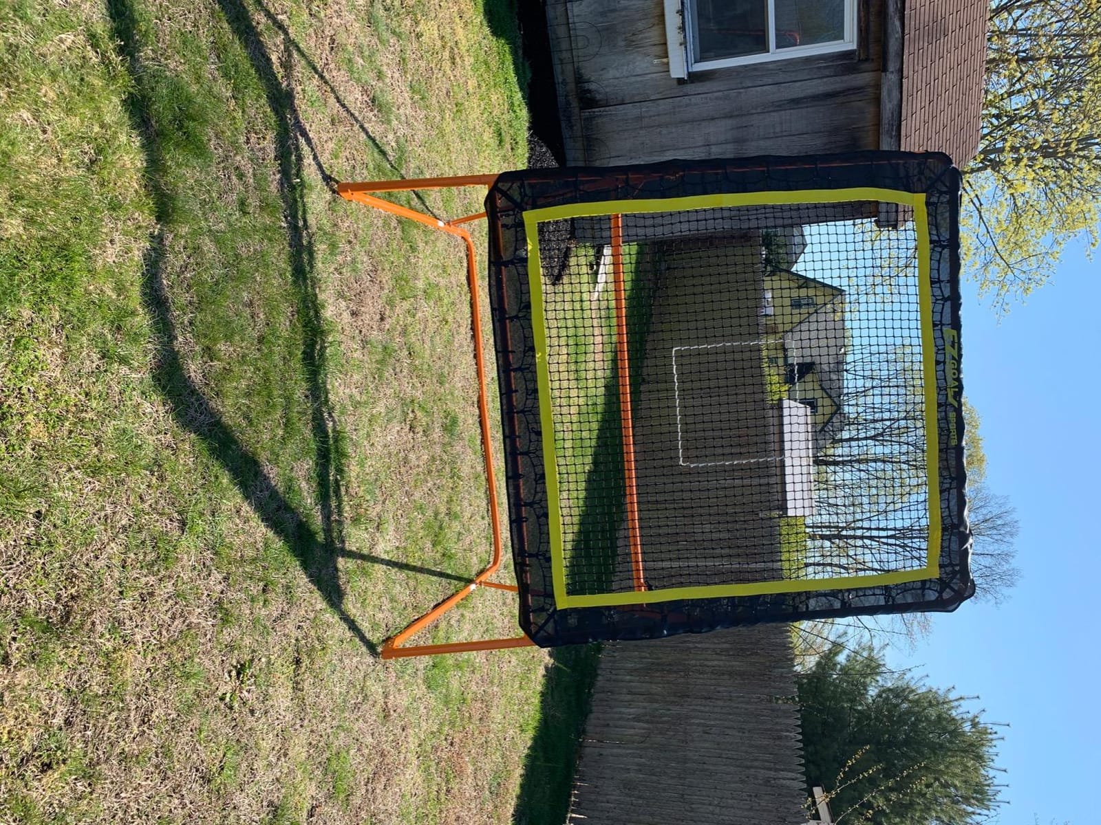EZGoal 8'X6' Professional Folding Lacrosse Rebounder | LAX Throwback to Practice Your Passes and Catches,Orange customer photo 2