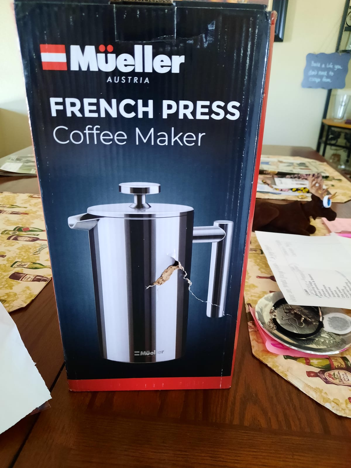 MuellerLiving French Press Coffee Maker 34oz, Stainless Steel French Press Coffee, 4 Filter Heat Resistant Double Insulated, Rust-Free, Food Grade, Dishwasher Safe Coffee Pot customer photo 1