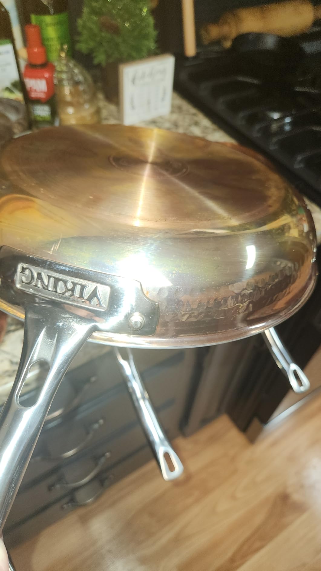 Viking 3-Ply Pots and Pans Set, 10 Piece Copper Kitchen Cookware with Glass Lids, Hammered Copper customer photo 2
