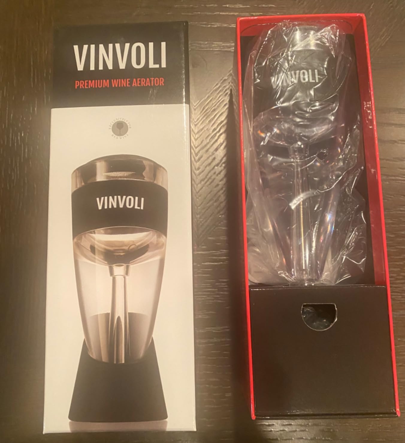 VINVOLI Wine Aerator - Red Wine Pourer with Sediment Filter & Stand customer photo 2