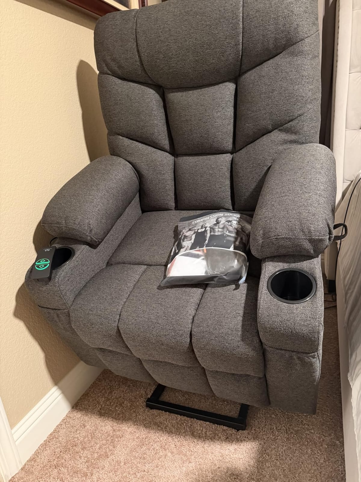 MCombo Power Lift Recliner Chair for Elderly, Fabric 7287 (Brown, Medium) | Assist with Standing, 140° Recline, 4.7