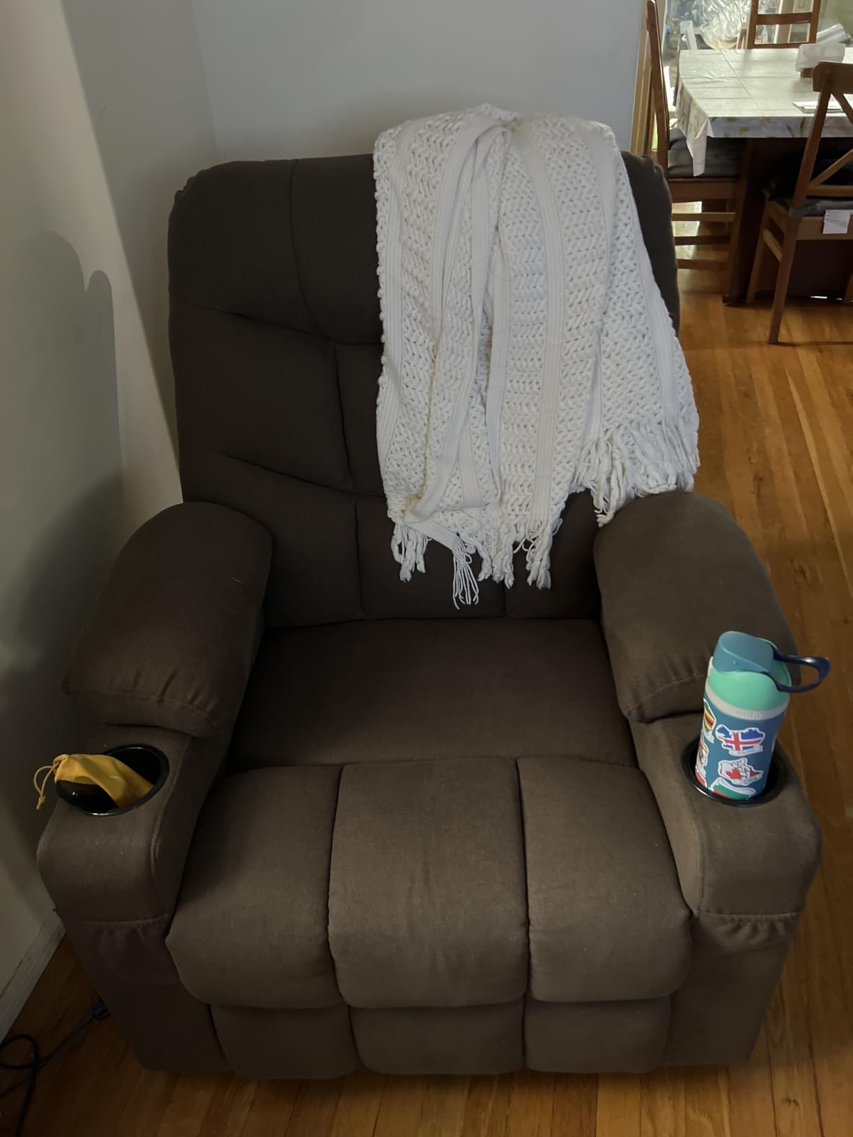 MCombo Power Lift Recliner Chair for Elderly, Fabric 7287 (Brown, Medium) | Assist with Standing, 140° Recline, 4.7