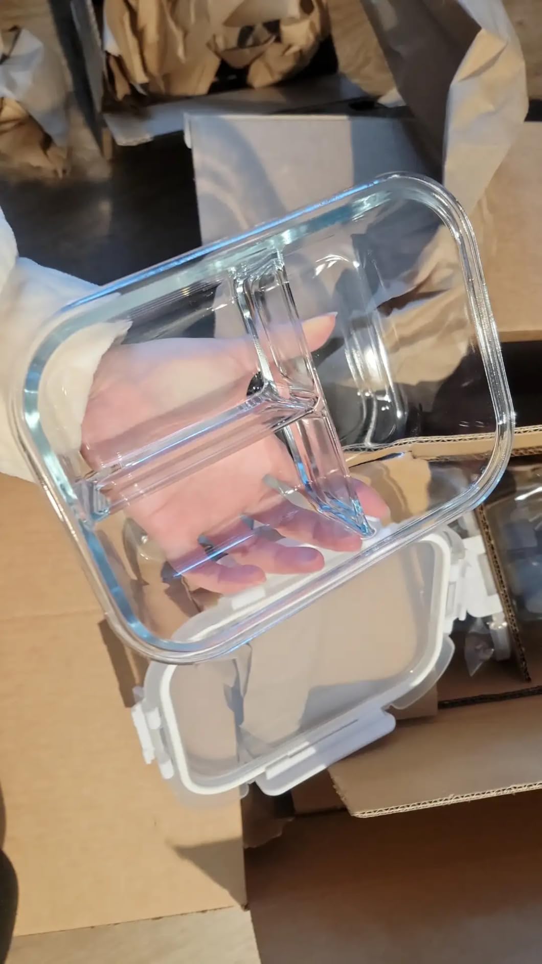 M MCIRCO 5 Pack,36 oz, 3 Compartments Glass Meal Prep Containers with Lids customer photo 2