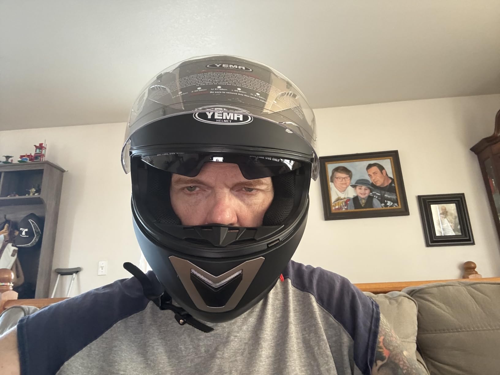 Motorcycle Full Face Helmet DOT Approved - YEMA Helmet YM-829 Motorbike Moped Street Bike Racing Casco Moto Helmet with Sun Visor for Adult,Youth Men and Women customer photo 1