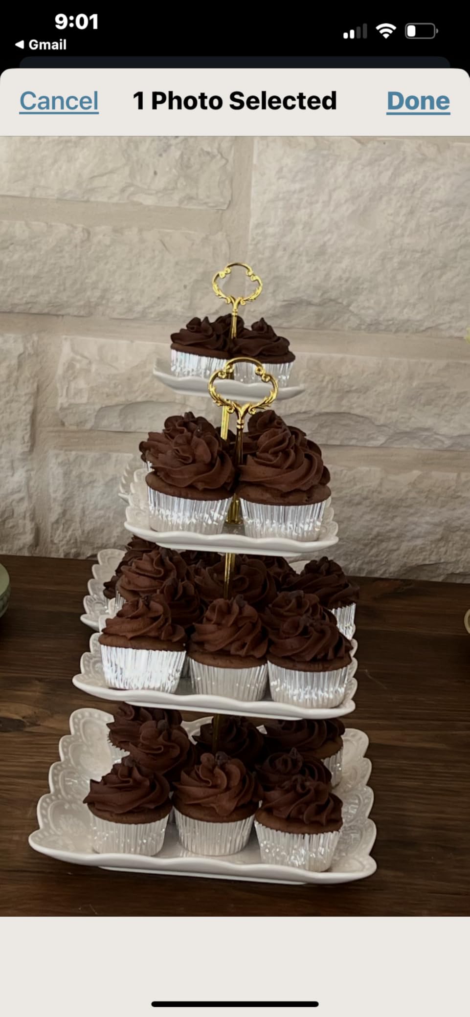 Sumerflos 3 Tier Porcelain Cupcake Stand, Tiered Serving Cake Stand, Square White Embossed Dessert Stand, Weddings Parties Pastry Serving Tray customer photo 2