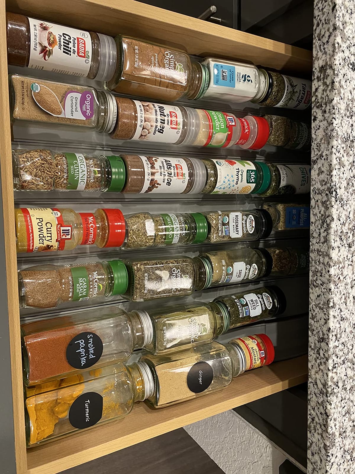 YouCopia SpiceLiner Spice Rack Drawer Organizer (Universal Fit 10’ Roll),Gray customer photo 1