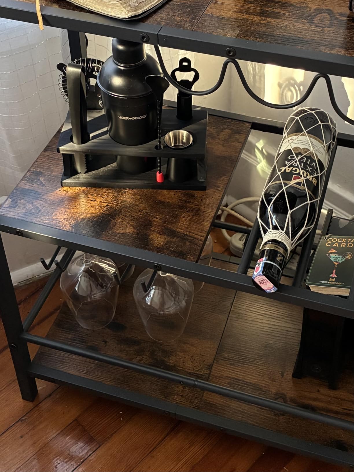 Modern Mixology Cocktail Shaker Set - Bartender Kit with Pine Stand | Leak-Proof Design | Includes Martini Shaker, Jigger, Strainer, Spoon, Tongs | Perfect Bar Tools Gift for Home Mixology (Silver) customer photo 2