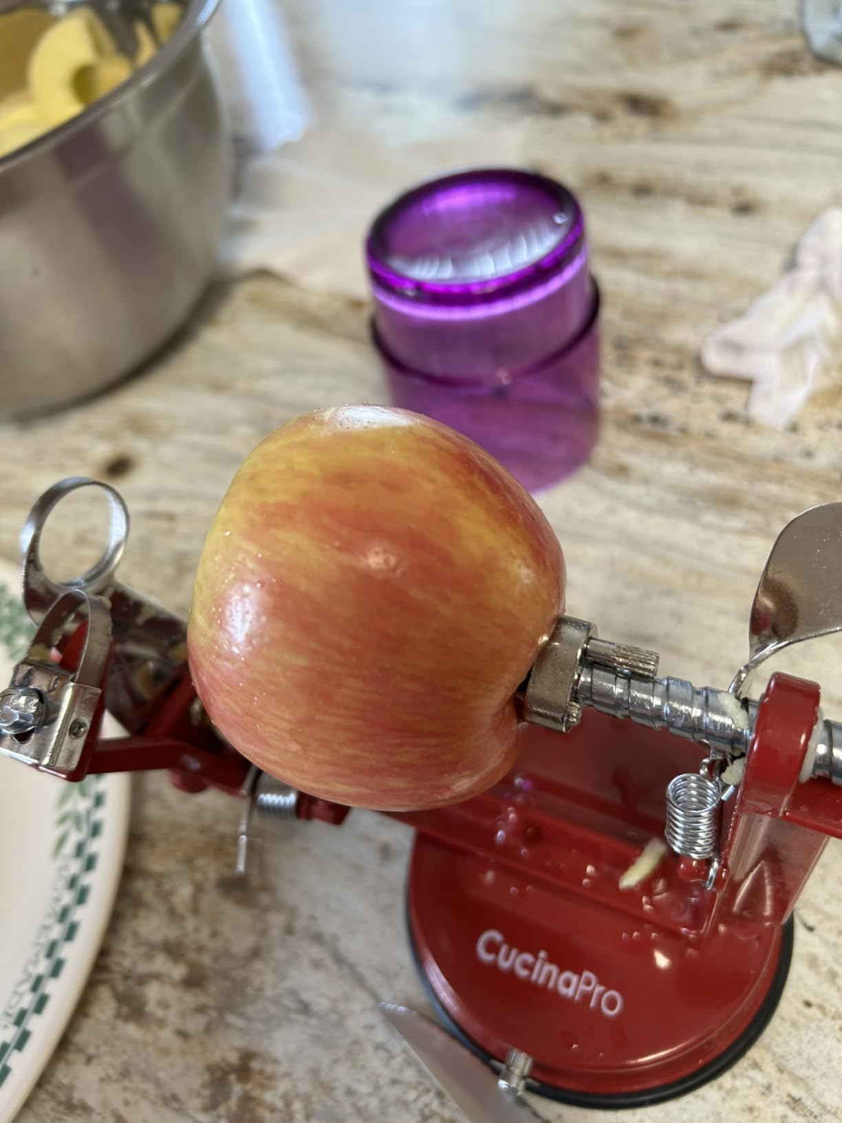 Apple Peeler and Corer, Durable Heavy Duty Chrome Cast Iron, Suction Base customer photo 2