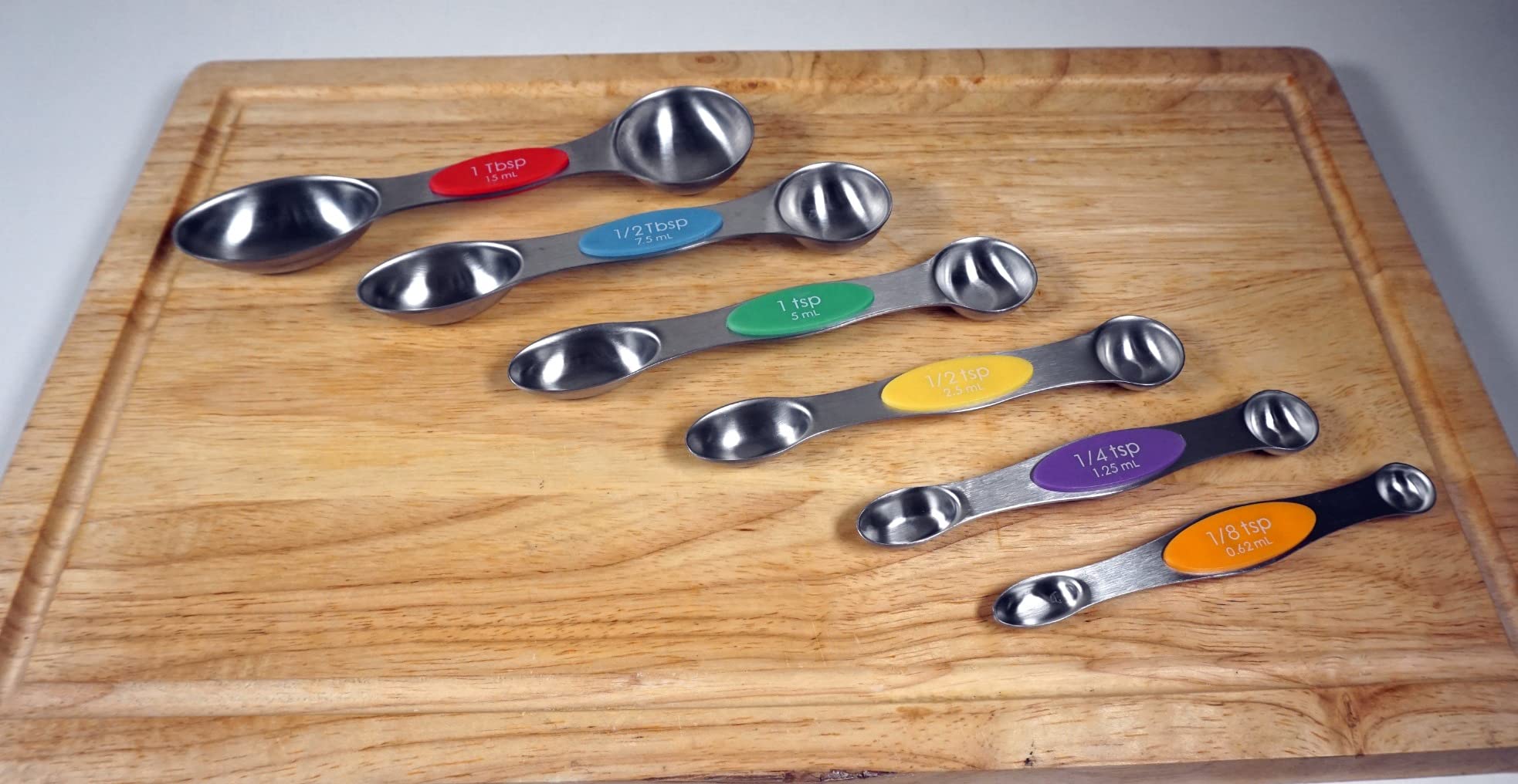 Magnetic Measuring Spoons Set of 6 Stainless Steel Dual Sided Teaspoon customer photo 1