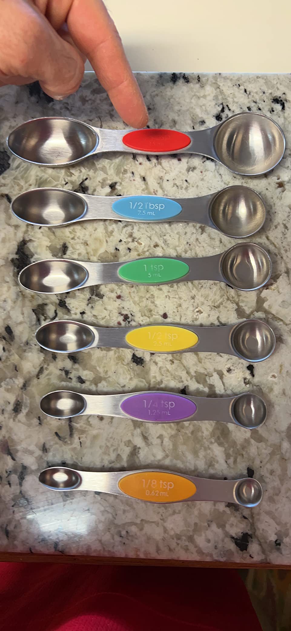 Magnetic Measuring Spoons Set of 6 Stainless Steel Dual Sided Teaspoon customer photo 2