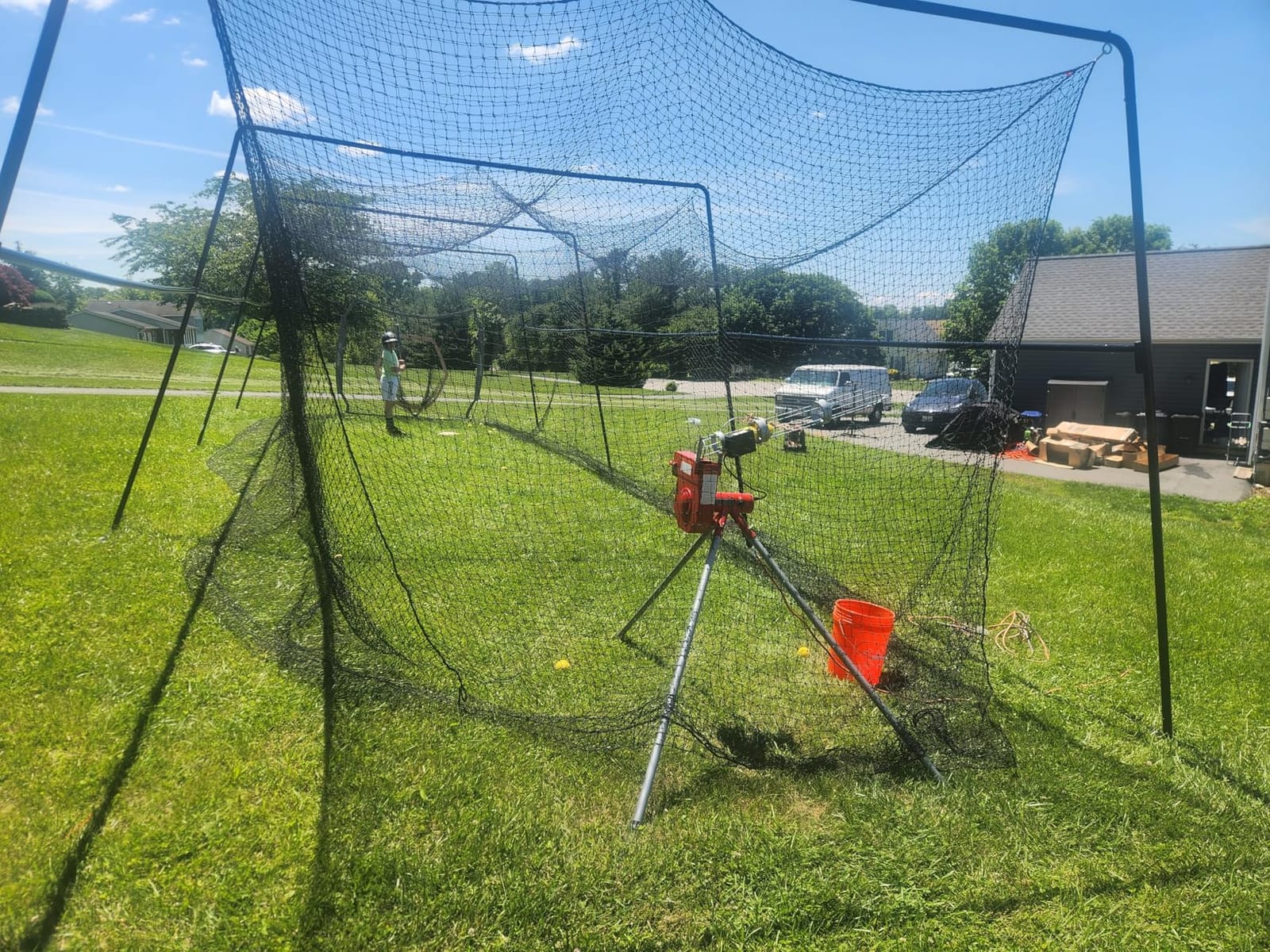 Skywalker Sports 40 Foot Competitive Batting Cages for Backyard or Indoor Baseball and Softball Collapsible Black Frame and Net customer photo 2