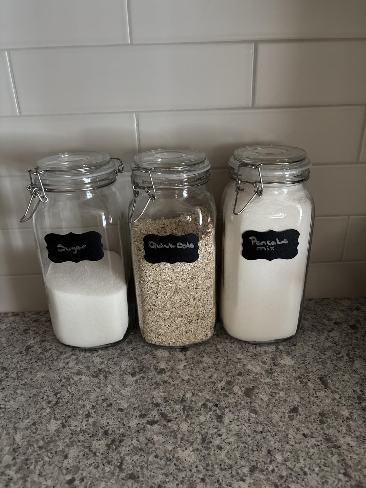 ComSaf Large Square Glass Jars with Airtight Lids 78 oz 3 Pack Wide Mouth customer photo 1