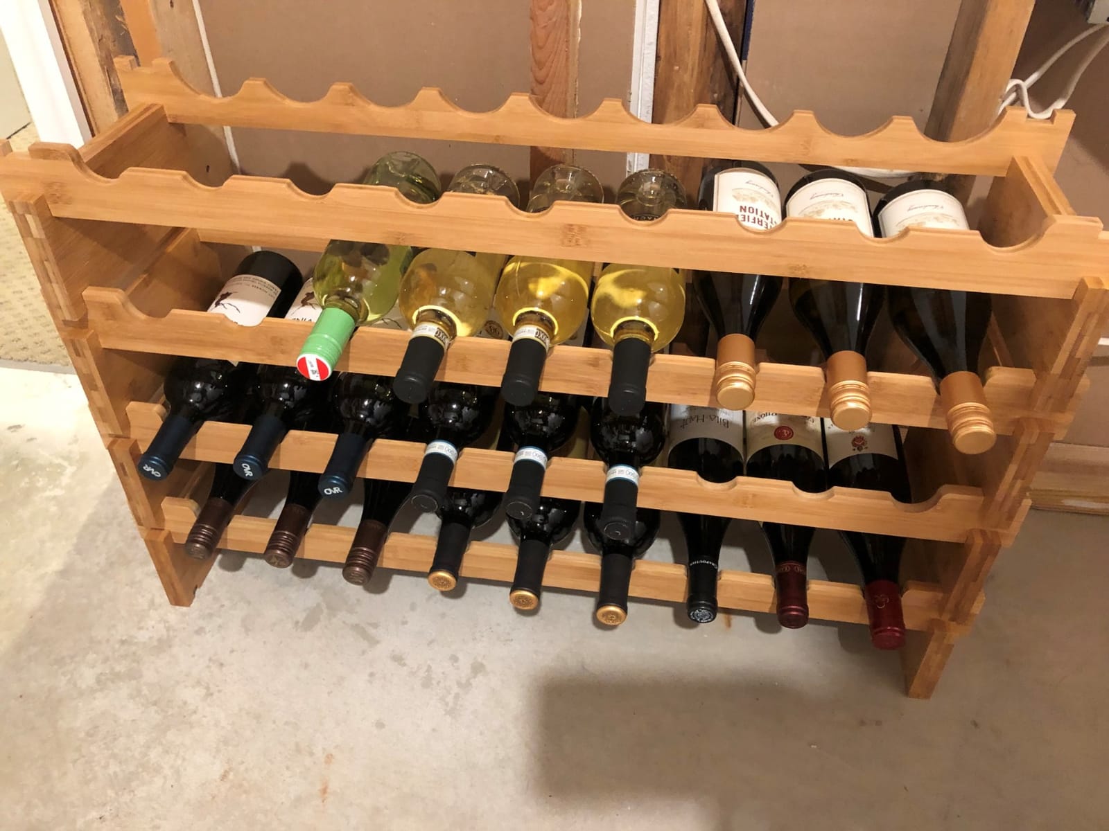 DECOMIL - 72 Bottle Stackable Modular Wine Rack Wine Storage Rack Solid Bamboo Wine Holder Display Shelves, Wobble-Free (Eight-Tier, 72 Bottle Capacity) customer photo 2