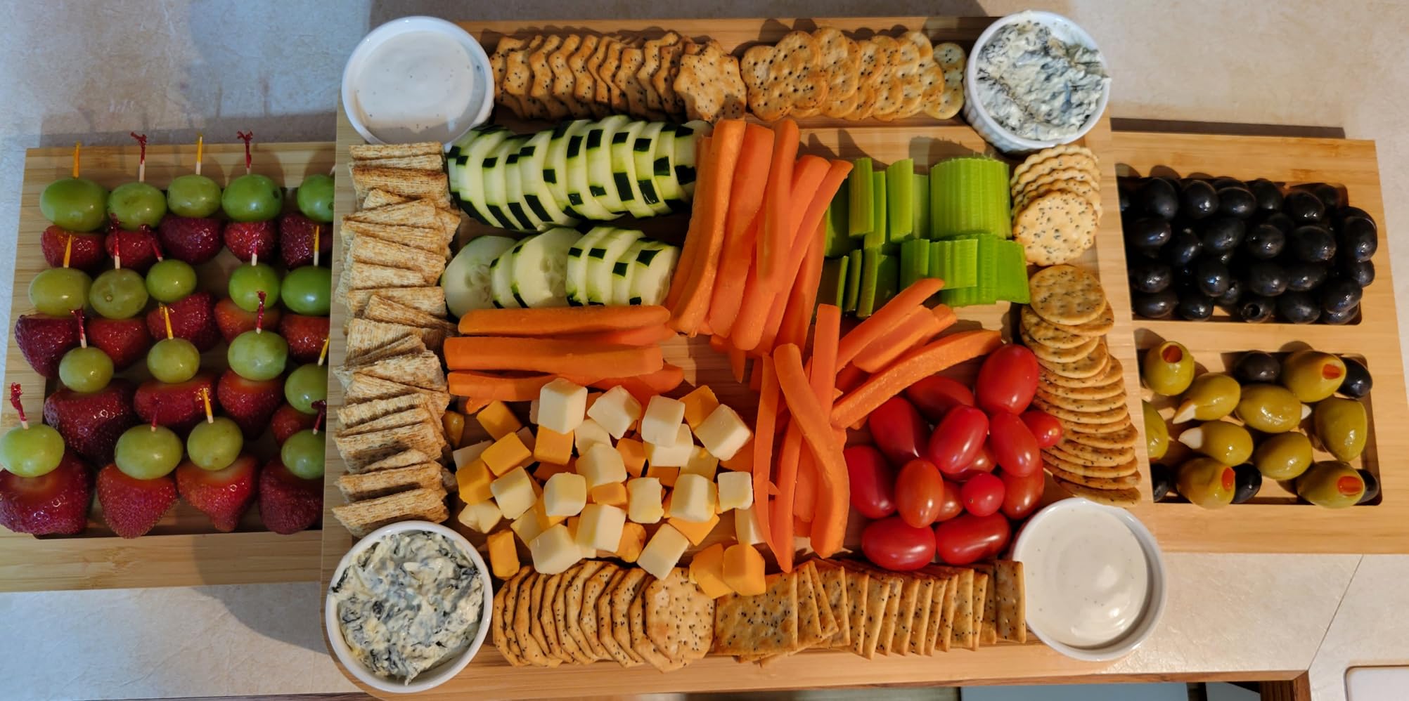 SMIRLY Charcuterie Boards Set, Large Cheese Board Set, Bamboo customer photo 1