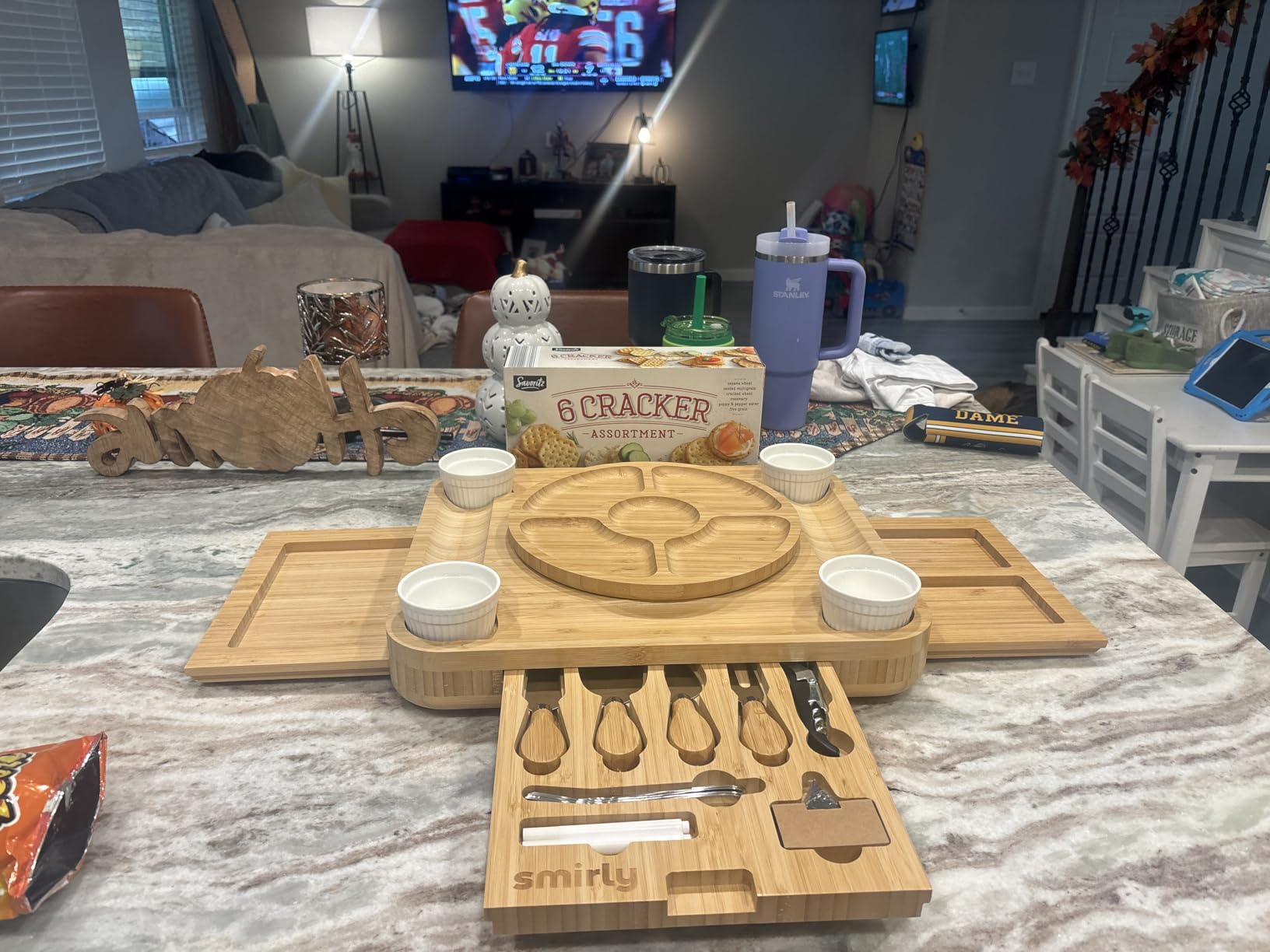 SMIRLY Charcuterie Boards Set, Large Cheese Board Set, Bamboo customer photo 2