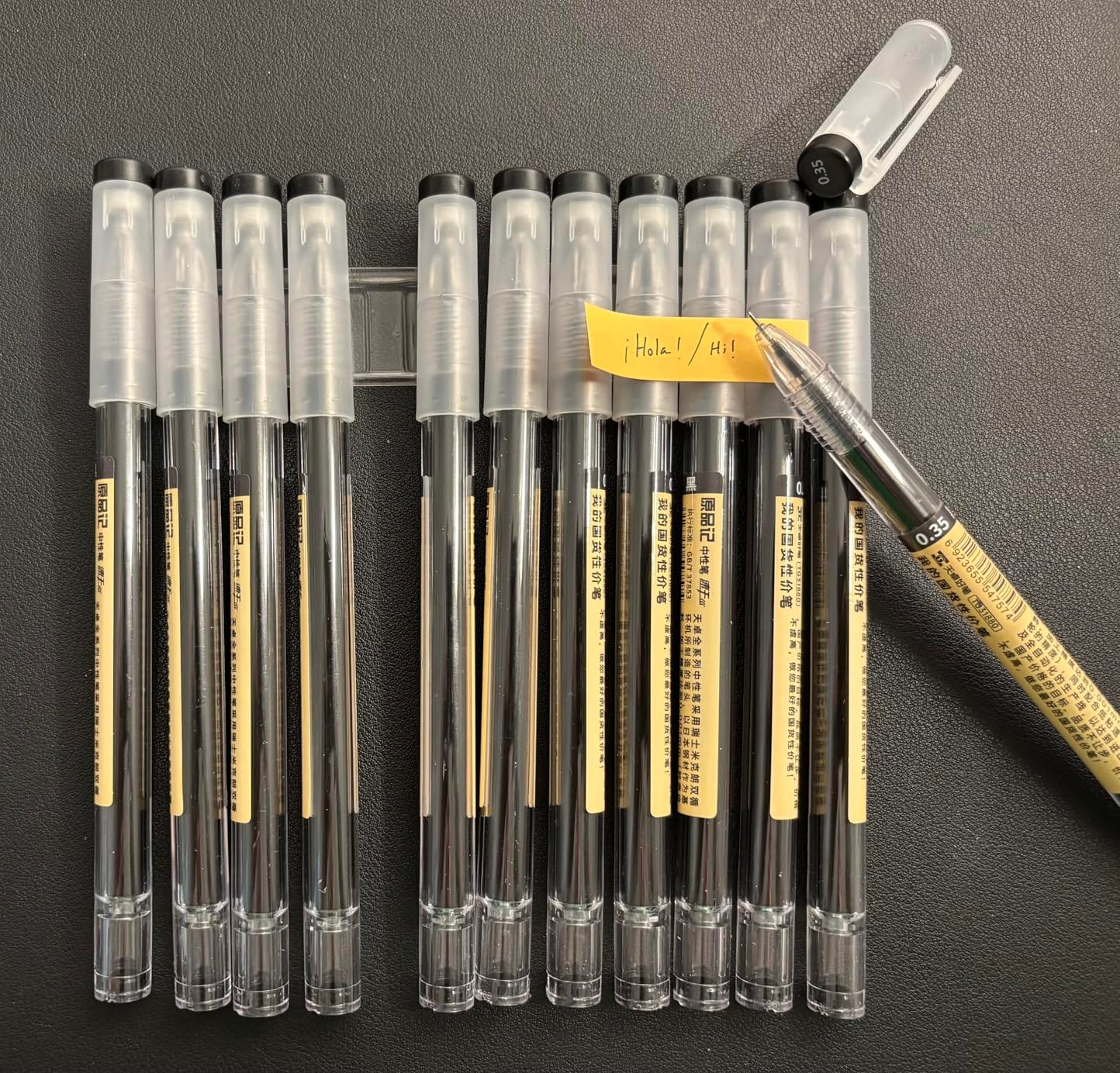Chinco 12 Pieces Black Gel Ink Pens, 0.35 Mm Japanese Stationery | Extra Fine Point, Smooth Writing for Office School, for Journaling Notes, Includes Clear Storage Case, Korean Stationery Style customer photo 2