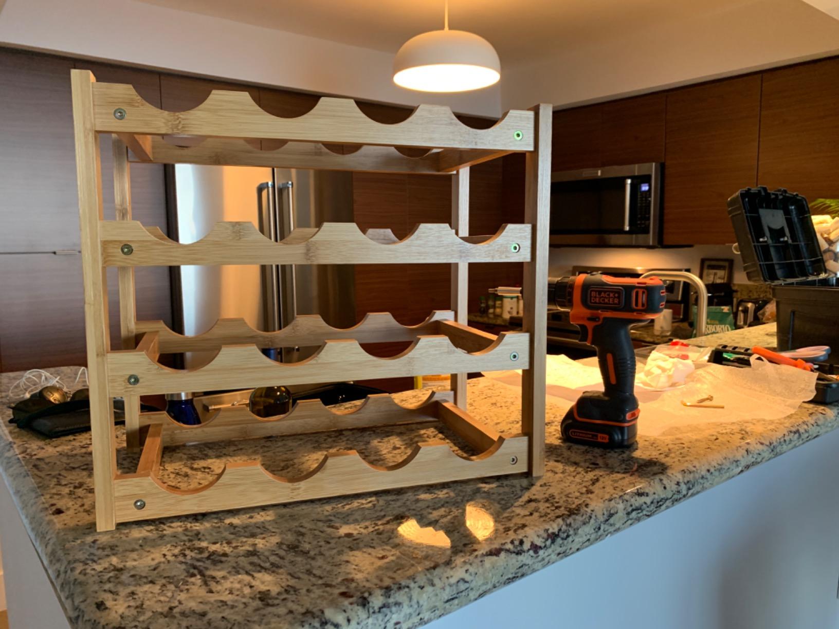 Bamboo Wine Rack - 2-Tier Countertop Display Shelf for 8 Bottles customer photo 1