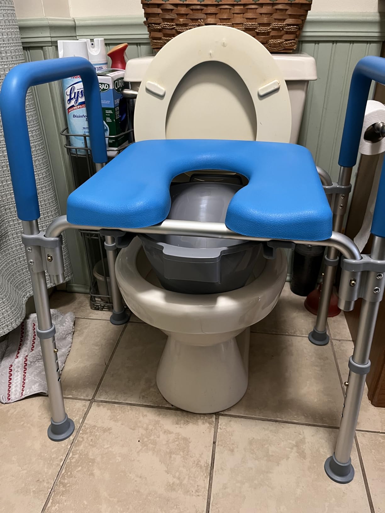 Ultimate Raised Toilet Seat with Handles, Padded, Armrests, Adjustable Height, Premium Elevated Toilet Seat for Elderly Bathroom Safety with Arms, Standard and Elongated Toilets customer photo 2