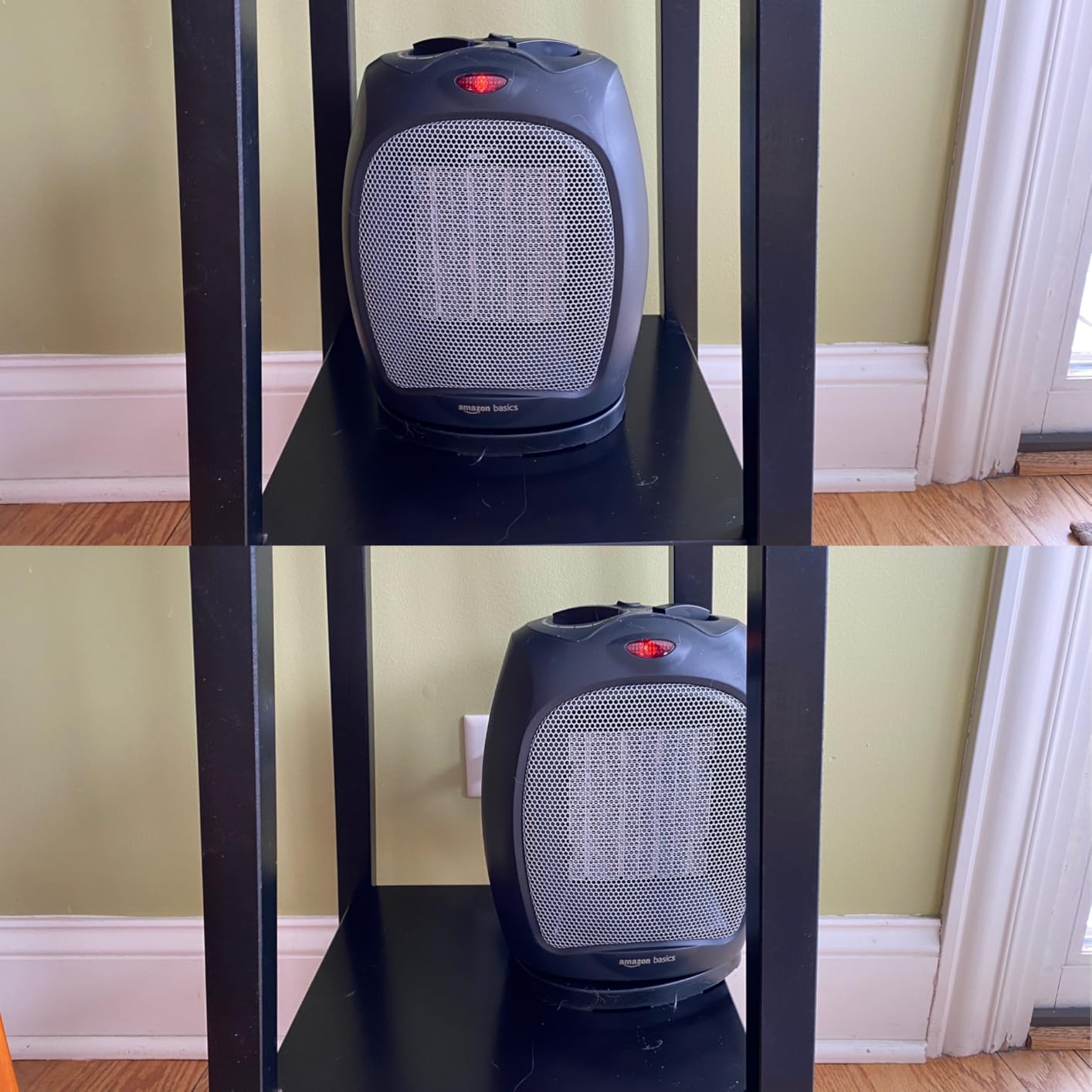 Amazon Basics Oscillating Ceramic Space Heater, Portable Fast Heating Indoor Solution, With Overheat and Tip-Over Protection, Thermostat, 1500W, 7.52