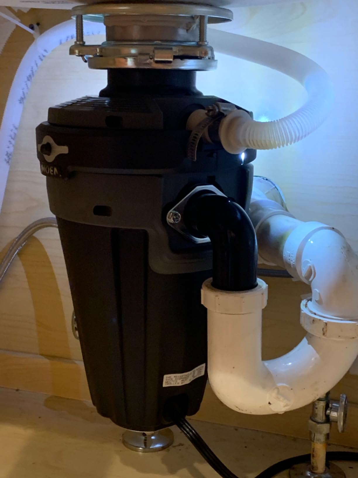 Moen Chef Series 1 HP Continuous Feed Lighted Garbage Disposal with Sound Reduction for Under Sink, Power Cord Included, EXL100C customer photo 2