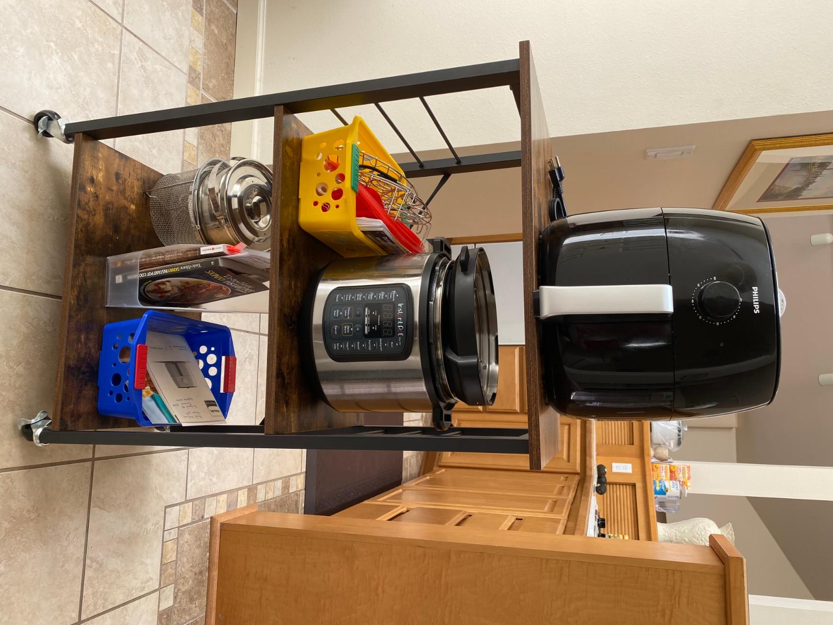 VASAGLE Kitchen Shelf on Wheels, 23.6 Inches Serving Cart with 3 Shelves customer photo 2