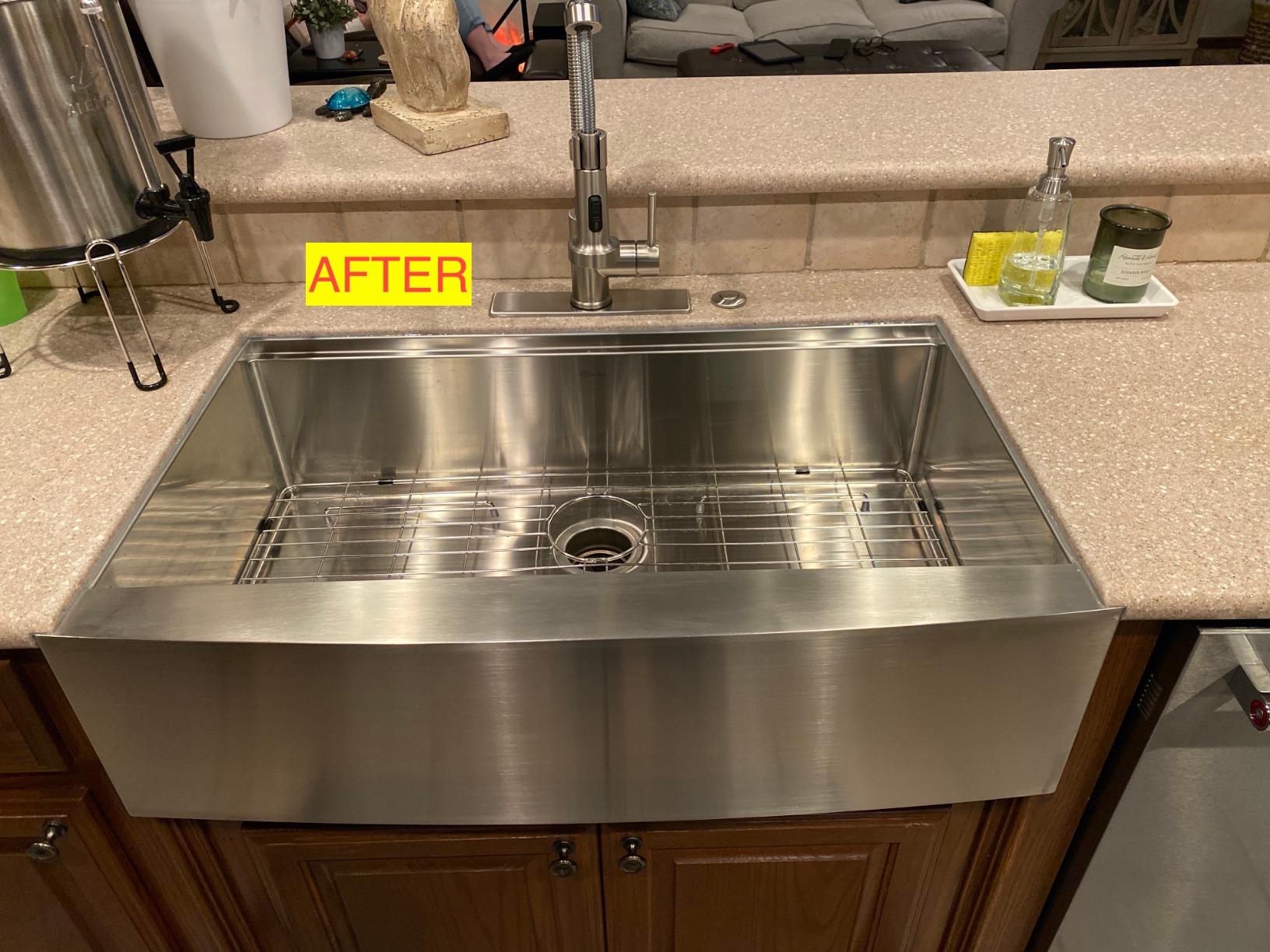 Sarlai 33 Farm Sink Stainless Steel - 33 x 22 Inch Farmhouse Kitchen Sink Ledge Workstation Apron Front Single Bowl 16 Gauge Stainless Steel Luxury Kitchen Farmer Sinks Basin customer photo 2