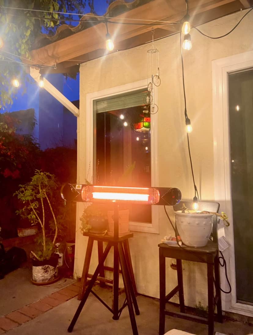 Briza Infrared Electric Patio Heater - Indoor/Outdoor Heater - Portable Wall/Garage Heater - 1500W - use with Stand - Mount to Ceiling/Wall customer photo 1
