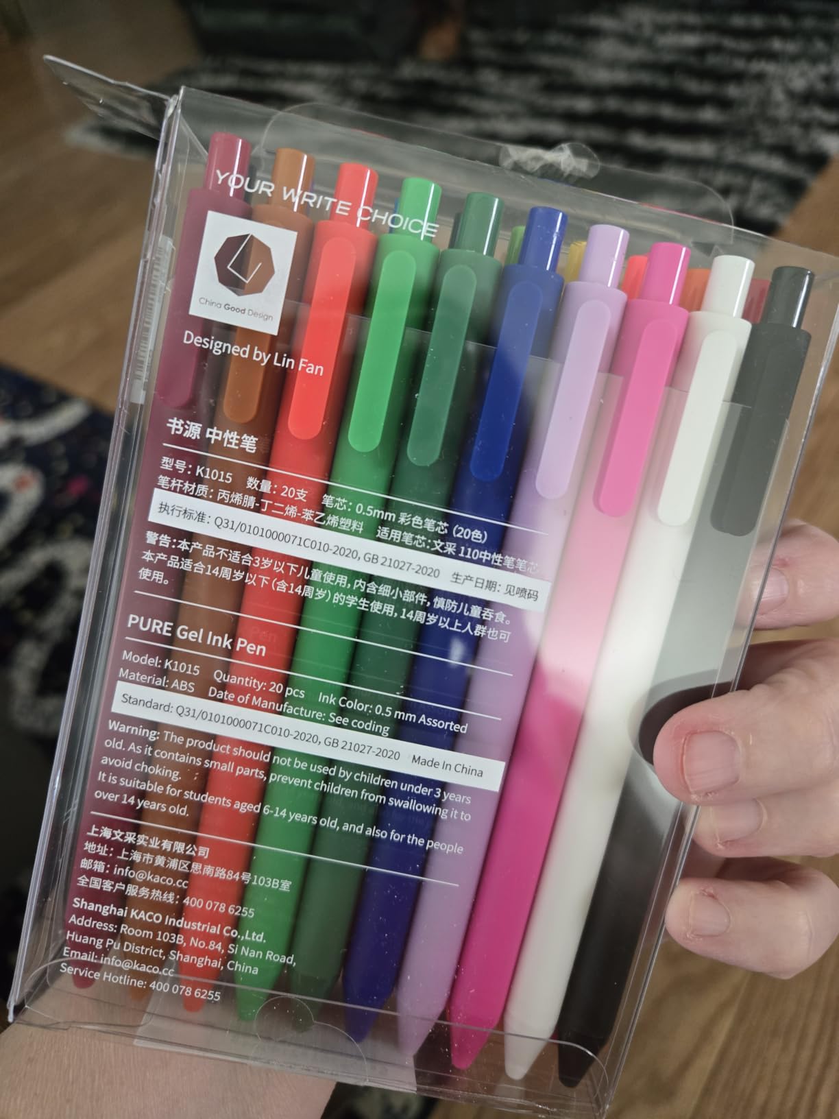 Kaco PURE Colored Gel Pens 0.5mm 20 Pieces Set Comfort Grip Quick Drying | Colorful Pens Multi-color Ink Fine Point for Painting Journaling Note Taking customer photo 1