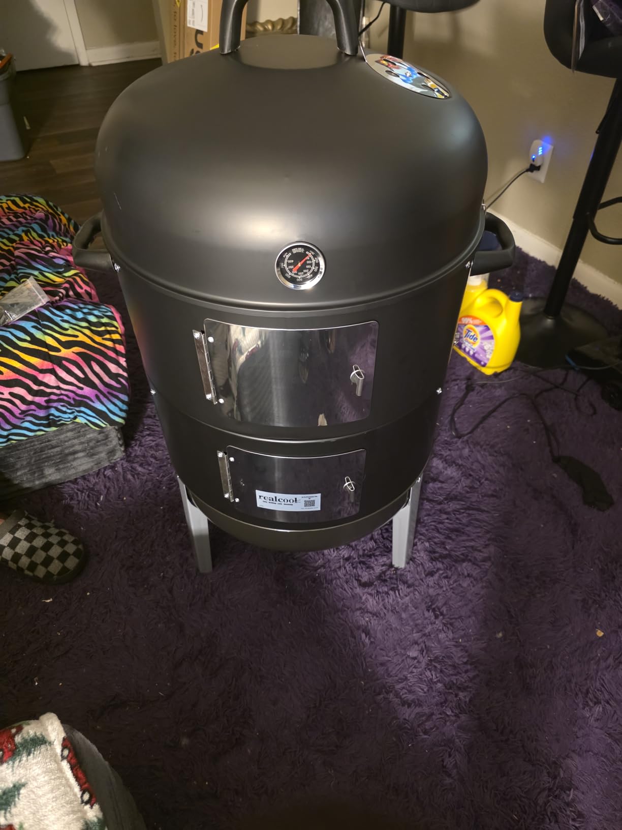 Realcook Charcoal BBQ Smoker Grill - 20 Inch Vertical Smoker customer photo 2