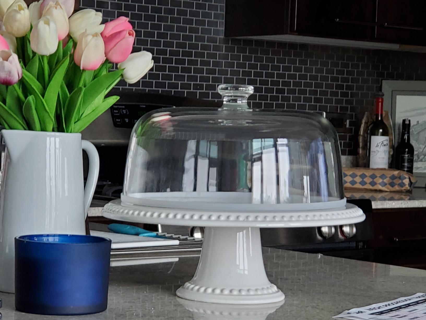 Royalty Art Glass Cake Stand with Dome, 6-in-1 Convertible Server customer photo 2