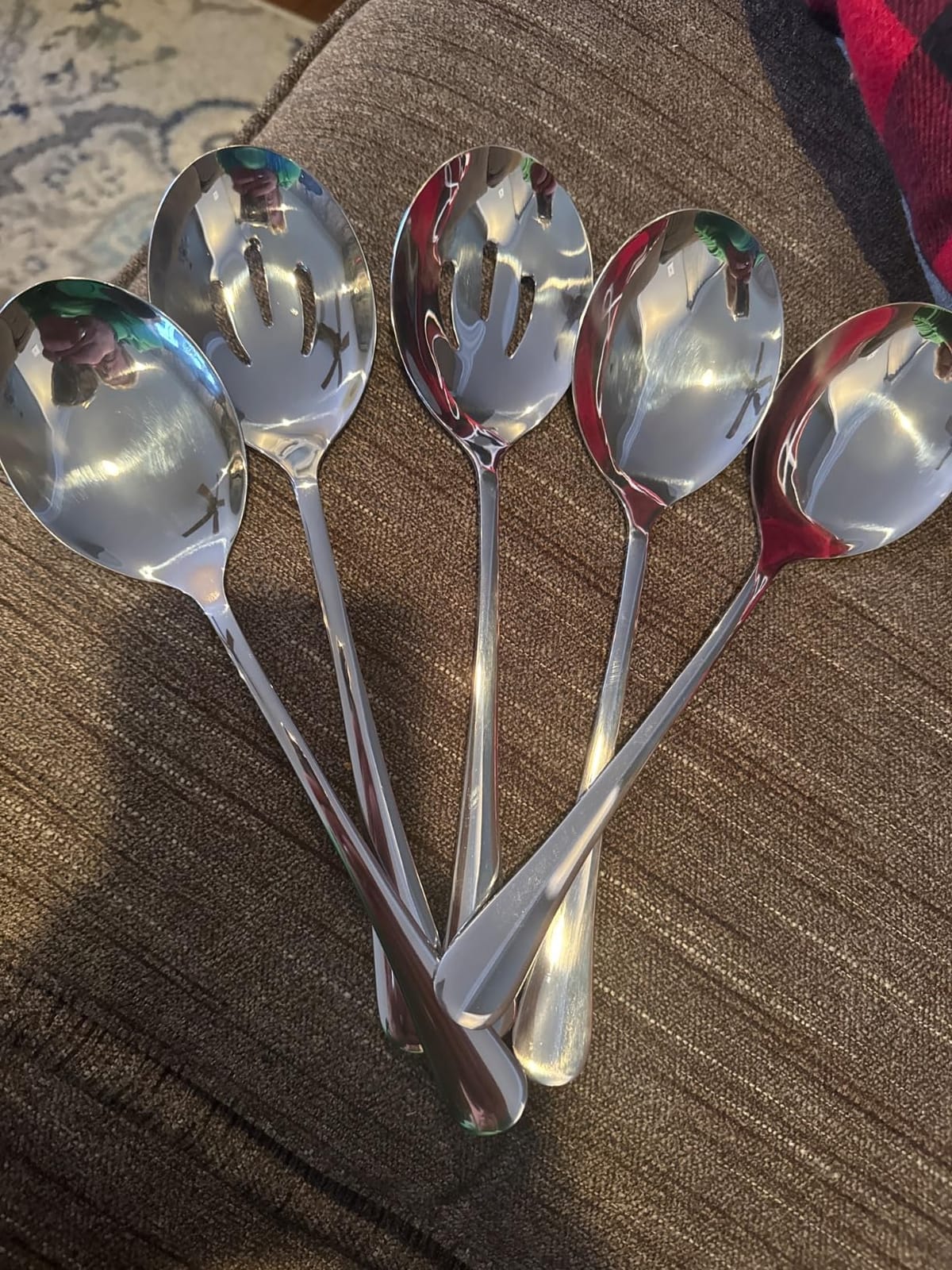 LIANYU 6-Piece Large Serving Spoon Set, Stainless Steel Serving Utensil Set customer photo 2
