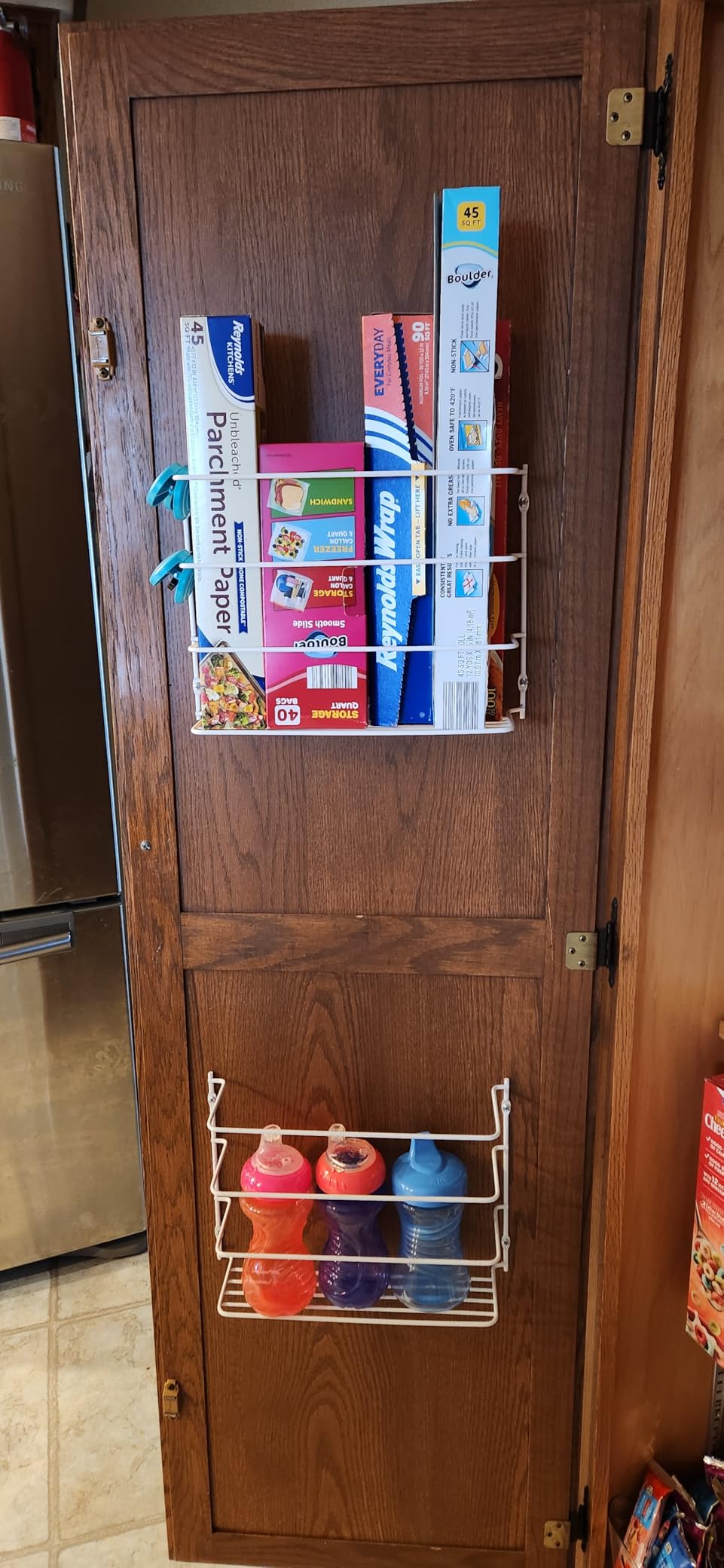 Evelots Kitchen Wrap & Food Bag Organizer Wall/Cabinet Mount, 2-Pack, White customer photo 2