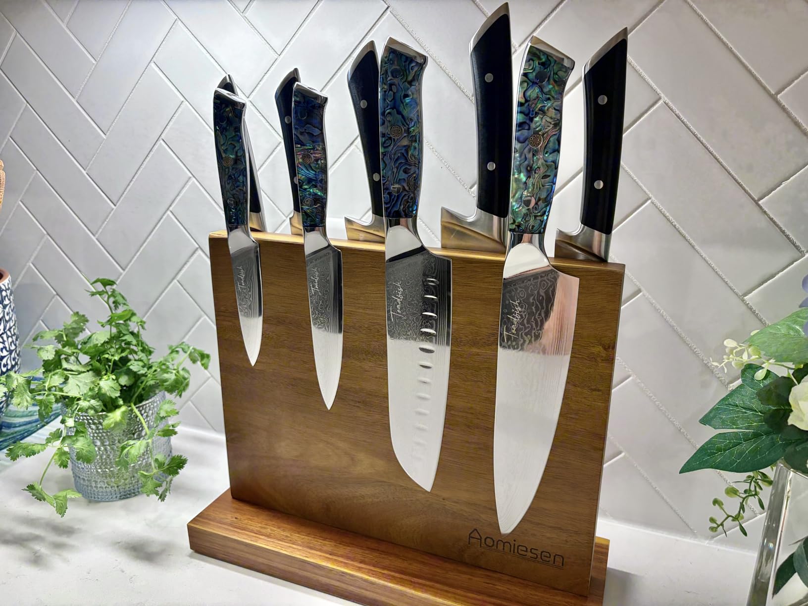 Home Kitchen Magnetic Knife Block Holder Rack Magnetic Stands with Strong Enhanced Magnets Multifunctional Storage Knife Holder customer photo 2