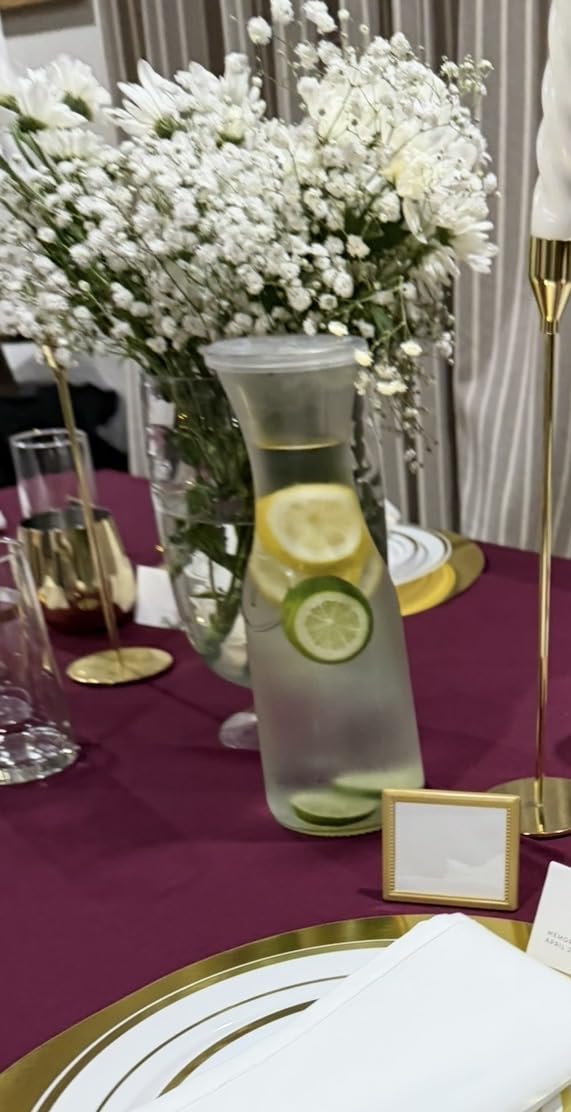 Kook Glass Carafes with Lids, for Mimosas Wine & Juice, Set of 3, Clear customer photo 2