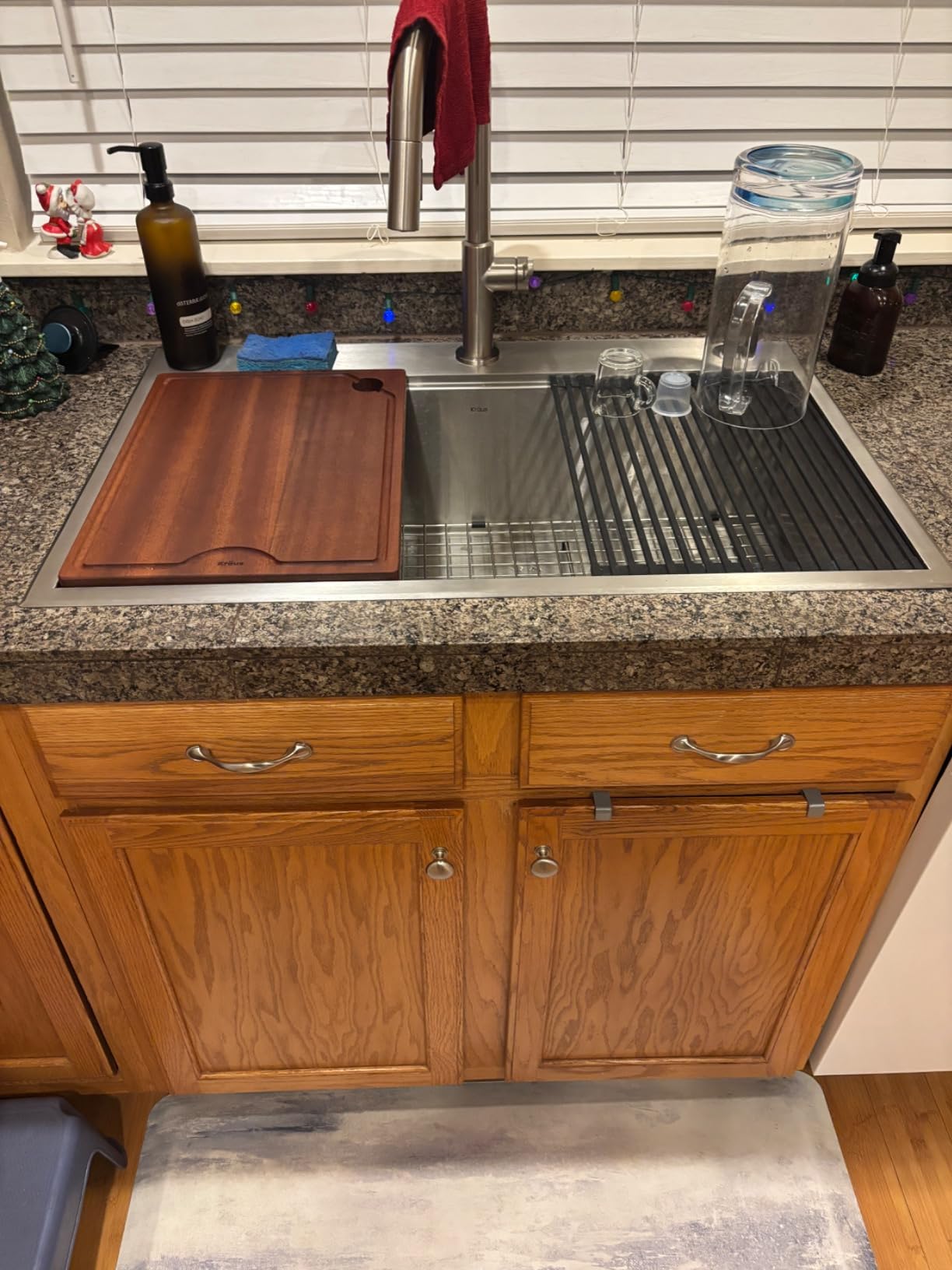 KRAUS Kore 32-Inch Drop In/Undermount Workstation 18 Gauge Single Bowl Stainless Steel Kitchen Sink with Accessories, KWT300-32 customer photo 2