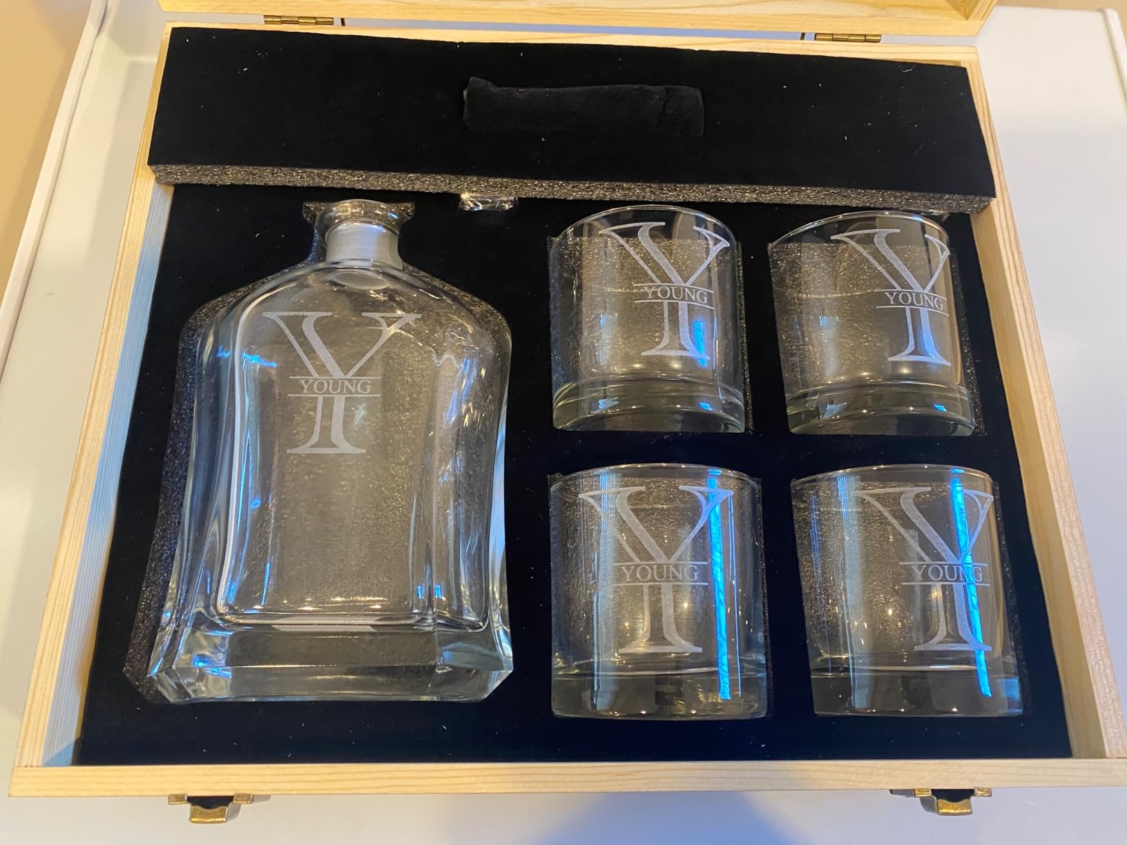 Personalized Whiskey Decanter Set, Whiskey Decanter Sets for Men, Customized Gifts for Men, Whisky Decanter Sets, Bourbon Decanter Set, Engraved Custom Scotch Glasses Liquor Lovers for Christmas customer photo 1
