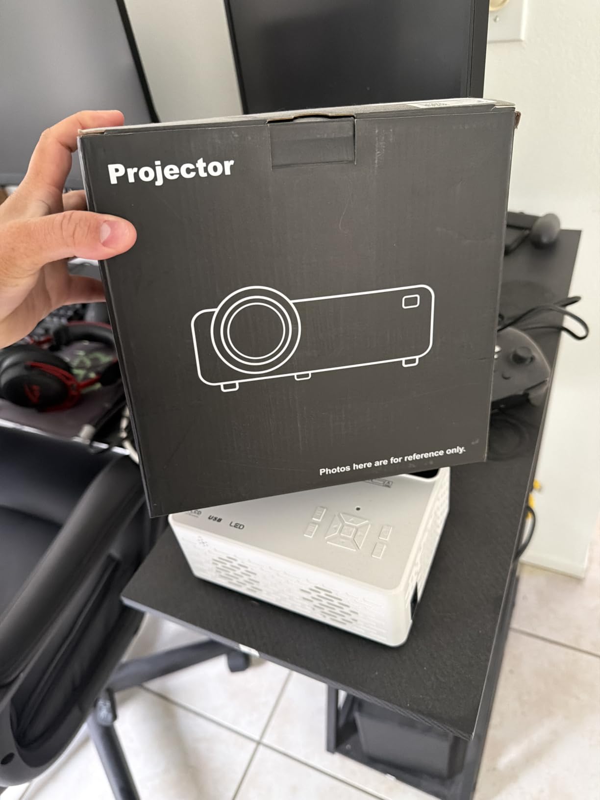TMY 1080P Mini Portable Projector, 2-way Bluetooth, with 80in Screen | 1080P home theater, indoor/outdoor movies, Compatible with TV Stick/Roku/Phone/PC/PS/DVD/HDMI/USB customer photo 2
