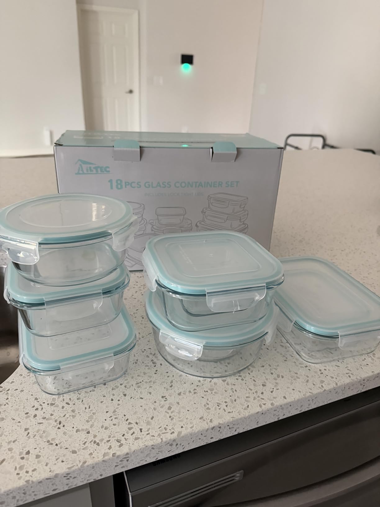 AILTEC Glass Food Storage Containers with Lids 9 Pack, 3 Shape Airtight Set | Ideal for Meal Prep, Lunch, Leak Proof, Borosilicate Glass Reusable, Microwave, Oven, Freezer Dishwasher Safe, BPA Free customer photo 1
