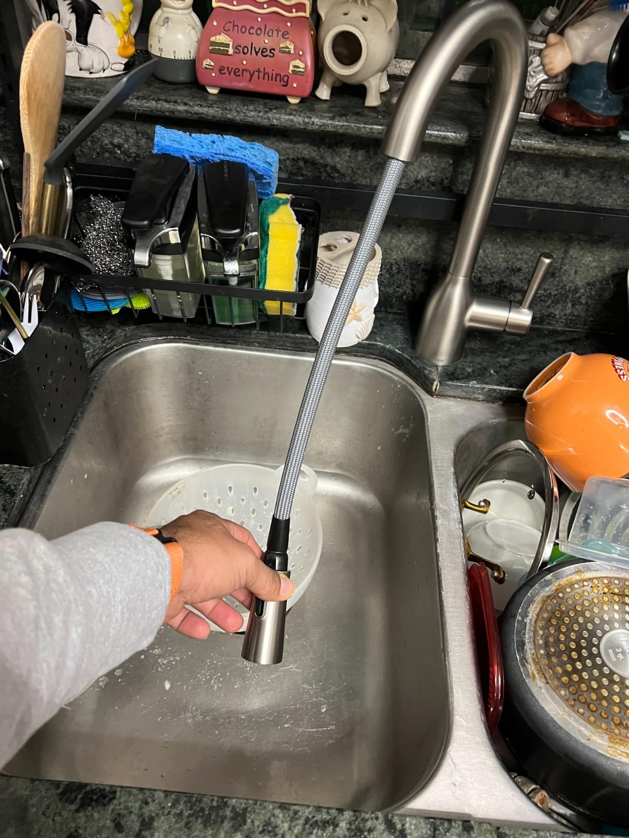 Moen Adler Spot Resist Stainless One-Handle High Arc Pulldown Kitchen Faucet with Power Clean, 87233SRS customer photo 1