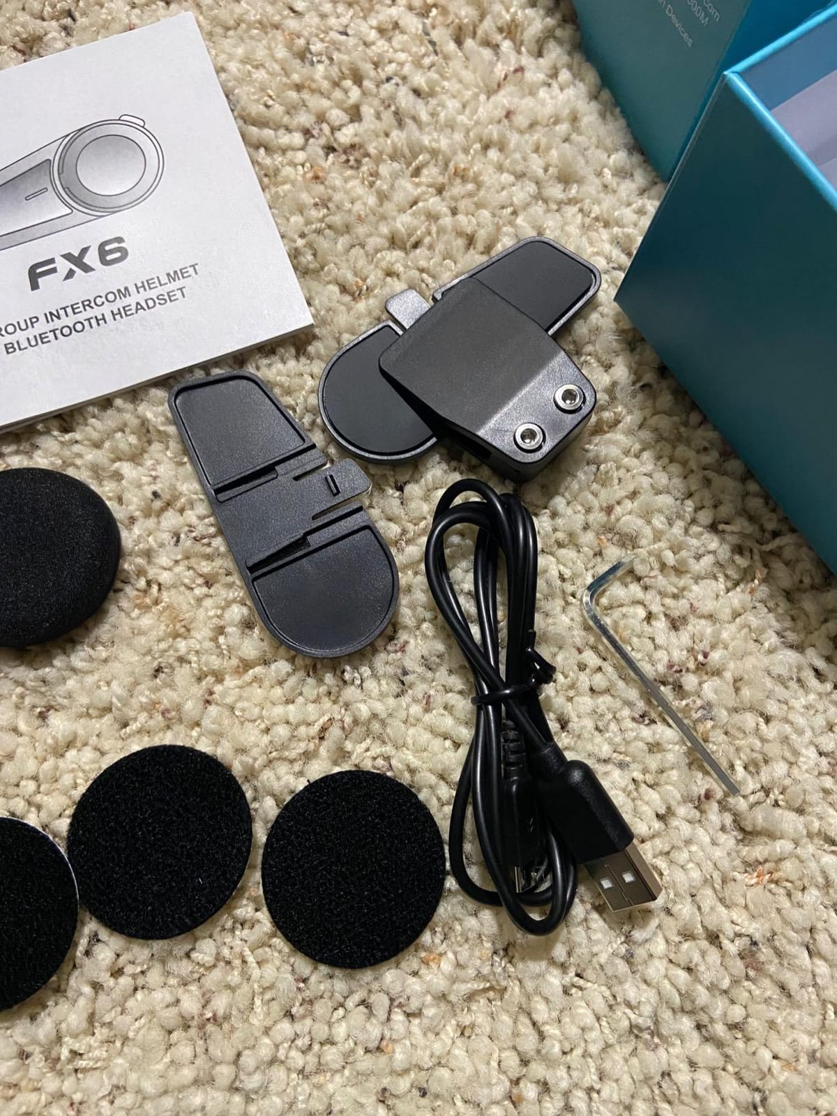Fodsports FX6 Motorcycle Bluetooth Headset, 6 Riders Group Motorcycle Intercom Bluetooth, 1000M Motorbike Helmet Communication Systems/Voice Command/Universal Pairing/FM Radio(2 Pack) customer photo 2