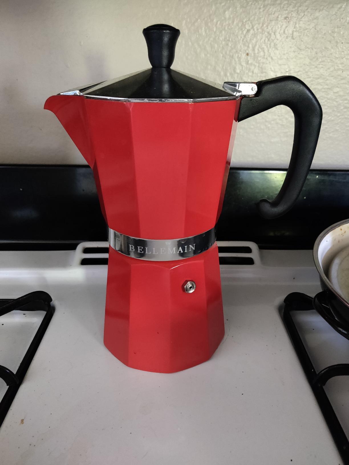 Bellemain Stovetop Espresso Maker, Italian Moka Pot, 3-Cup Silver customer photo 1