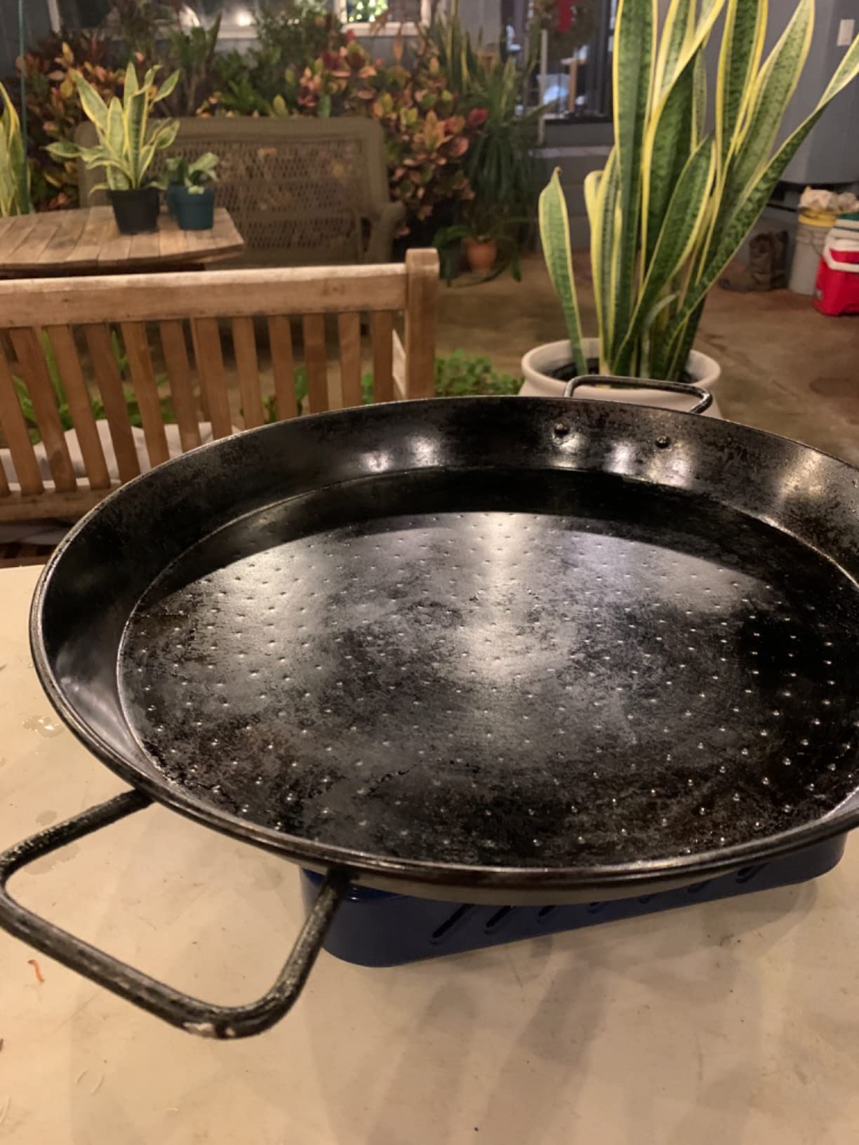 Machika Carbon Steel Pan, Premium Paella Pan for Perfect Socarrat, Versatile Carbon Steel Skillet for Indoor/Outdoor Cooking, Convex Bottom Design, 15 inches/8 Servings customer photo 1