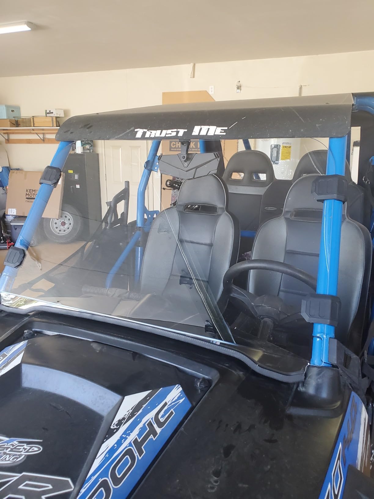 KEMIMOTO UTV Windshield Pre-installed Rubber Strips, Compatible with Polaris RZR 800 / RZR 570 / XP 900 2008-2020 UTV Front Full Windshield UV Resistance PC Clear Vsion Window customer photo 2