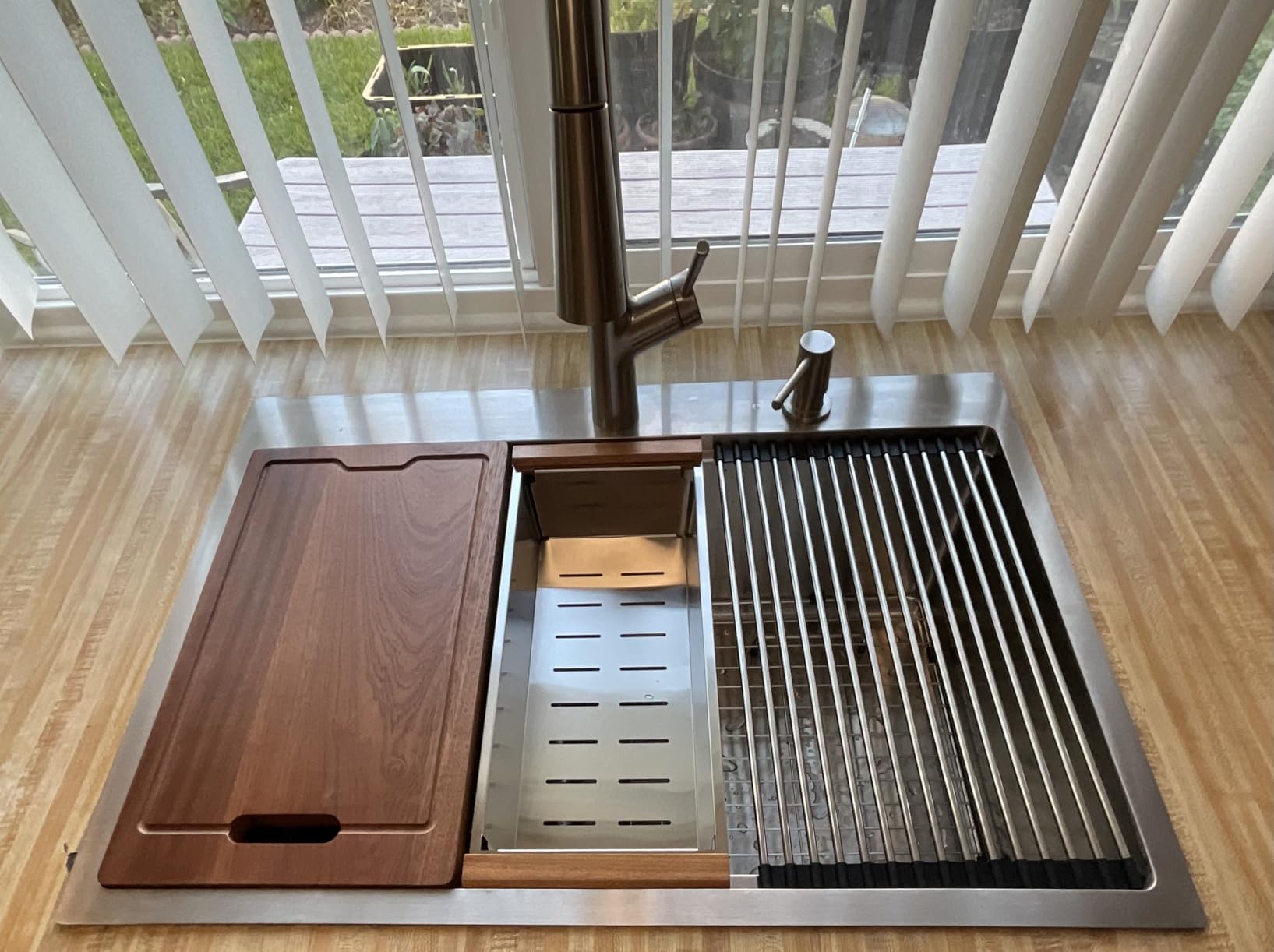 Lordear 33 Inch Drop In Kitchen Sink Workstation All In One SUS304 16 Gauge Stainless Steel 33x22 Drop In Sinks Single Bowl Handmade Above the Counter customer photo 2