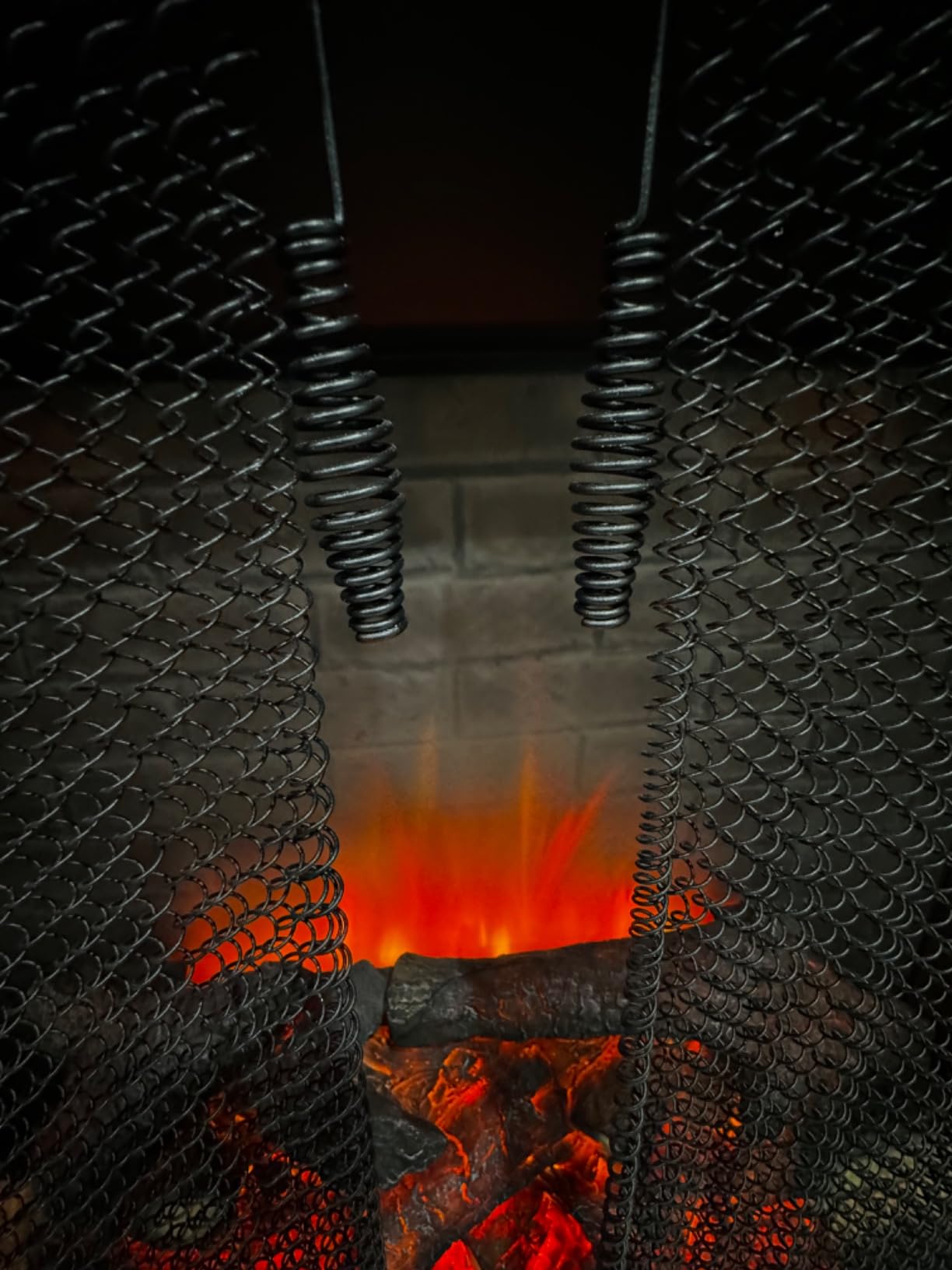 PuraFlame Klaus Electric Fireplace Insert with Fire Crackling Sound, Glass Door and Mesh Screen, 750/1500W, Black, 33 1/16 Inches Wide, 25 9/16 Inches High customer photo 2